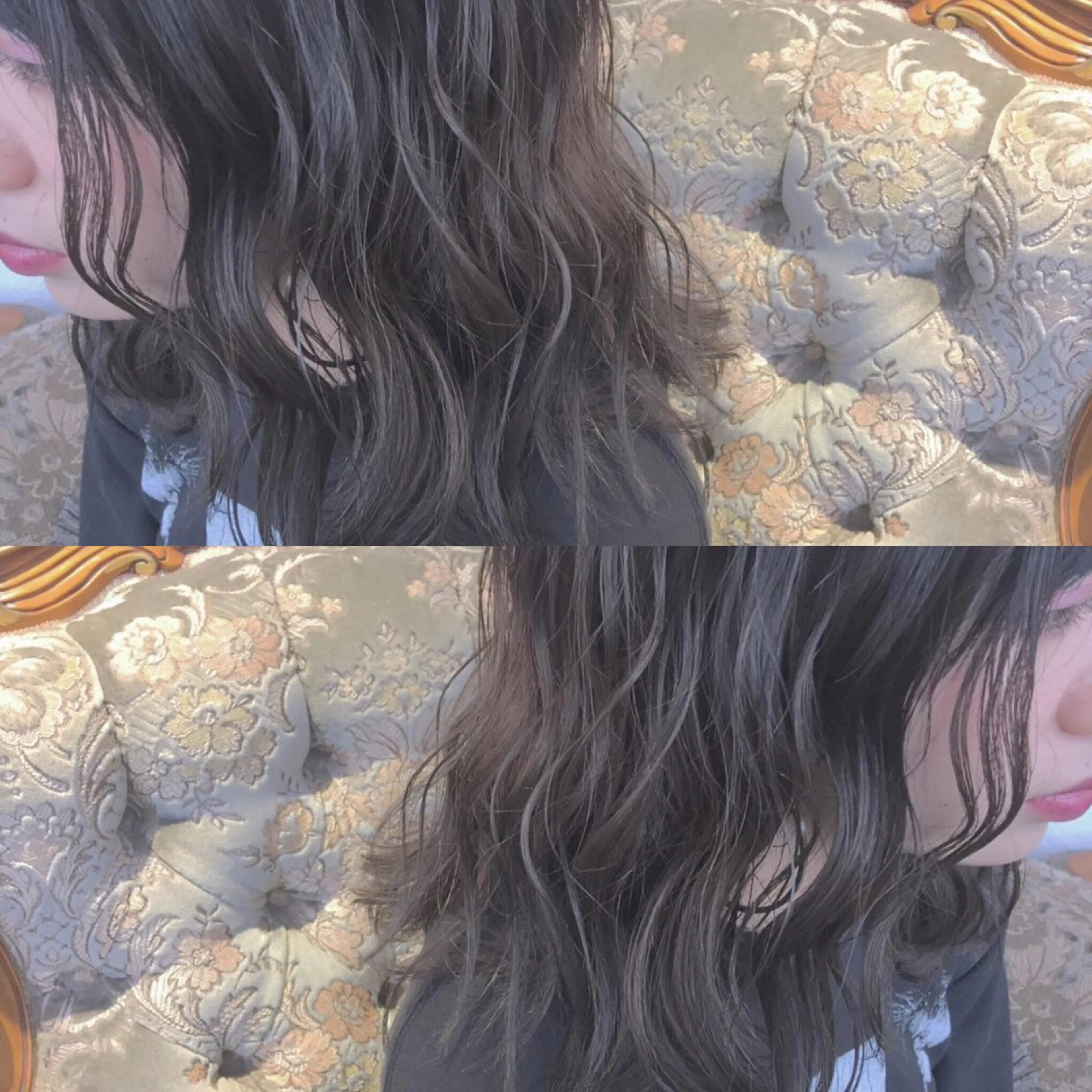 セミロング カラー パーマ ヘアアレンジ アッシュ アッシュグレー エグチ アキラのヘアスタイル