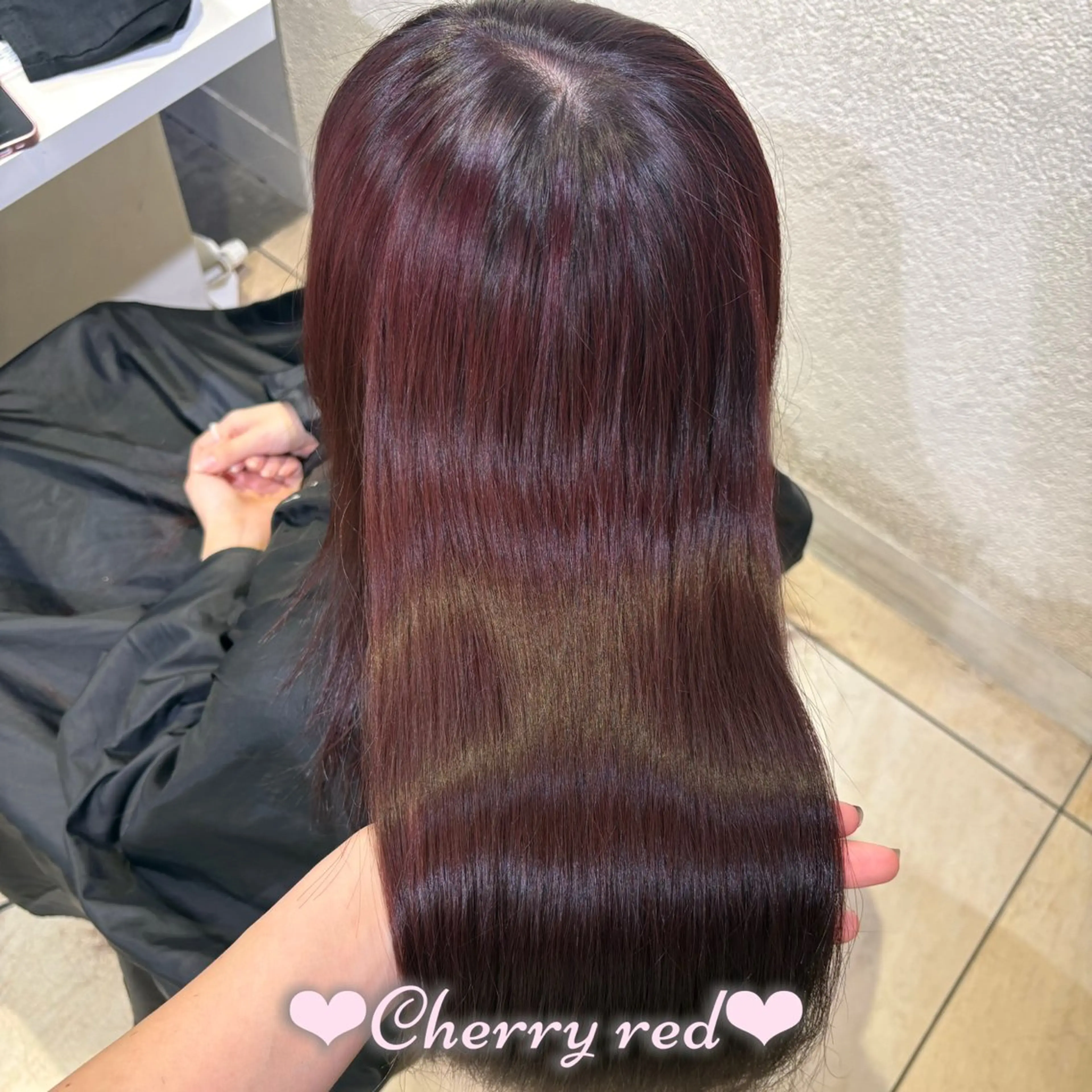 ロング カラー ボルドーカラー カット ヘアカラー トリートメント 新宿/艶カラー 🎀エクステKANAのヘアスタイル