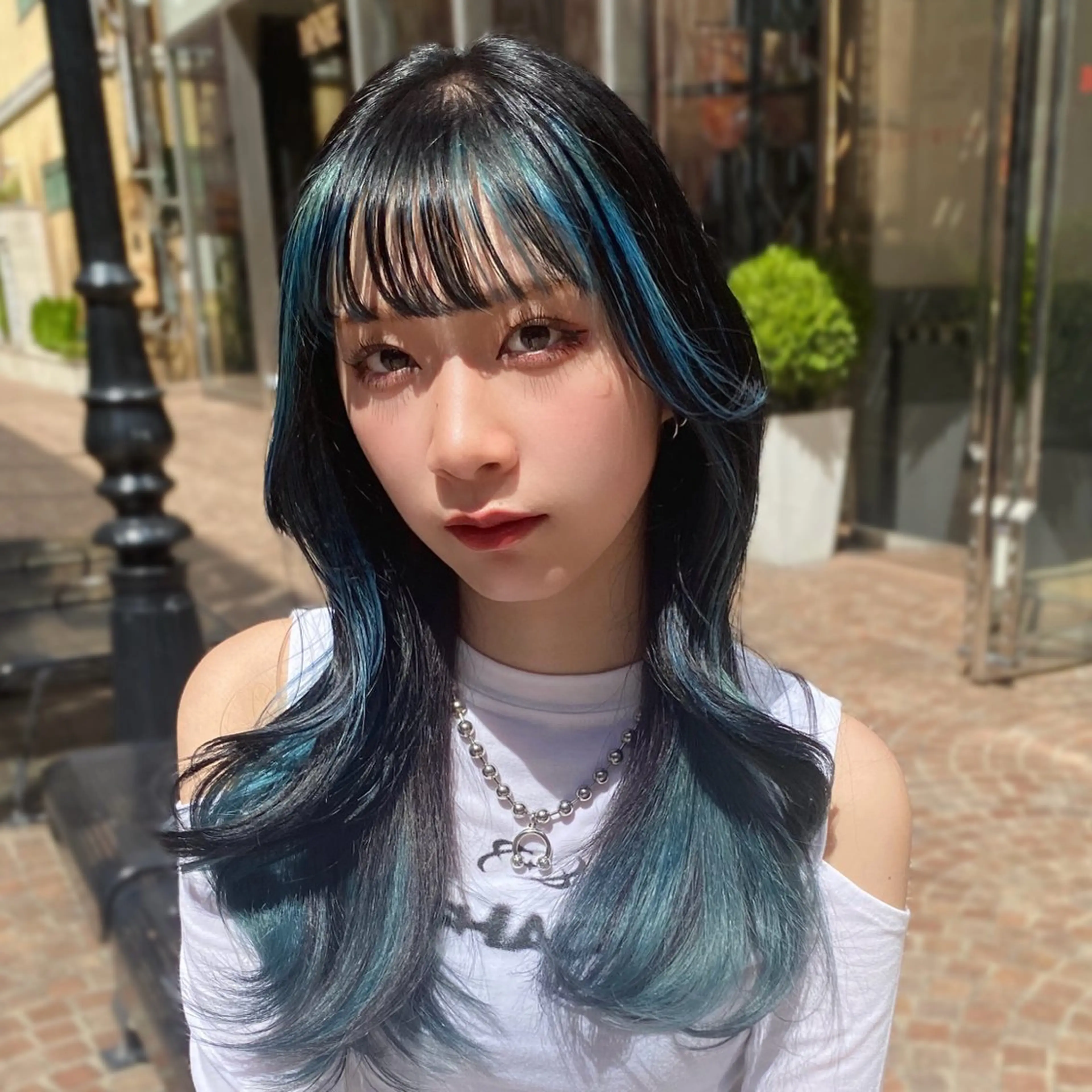 ロング カラー ミストバング ブリーチ ケアブリーチ  フェイスフレーミング インナーカラー ハッシュカット/艶感 カラー/ユウキ✨のヘアスタイル