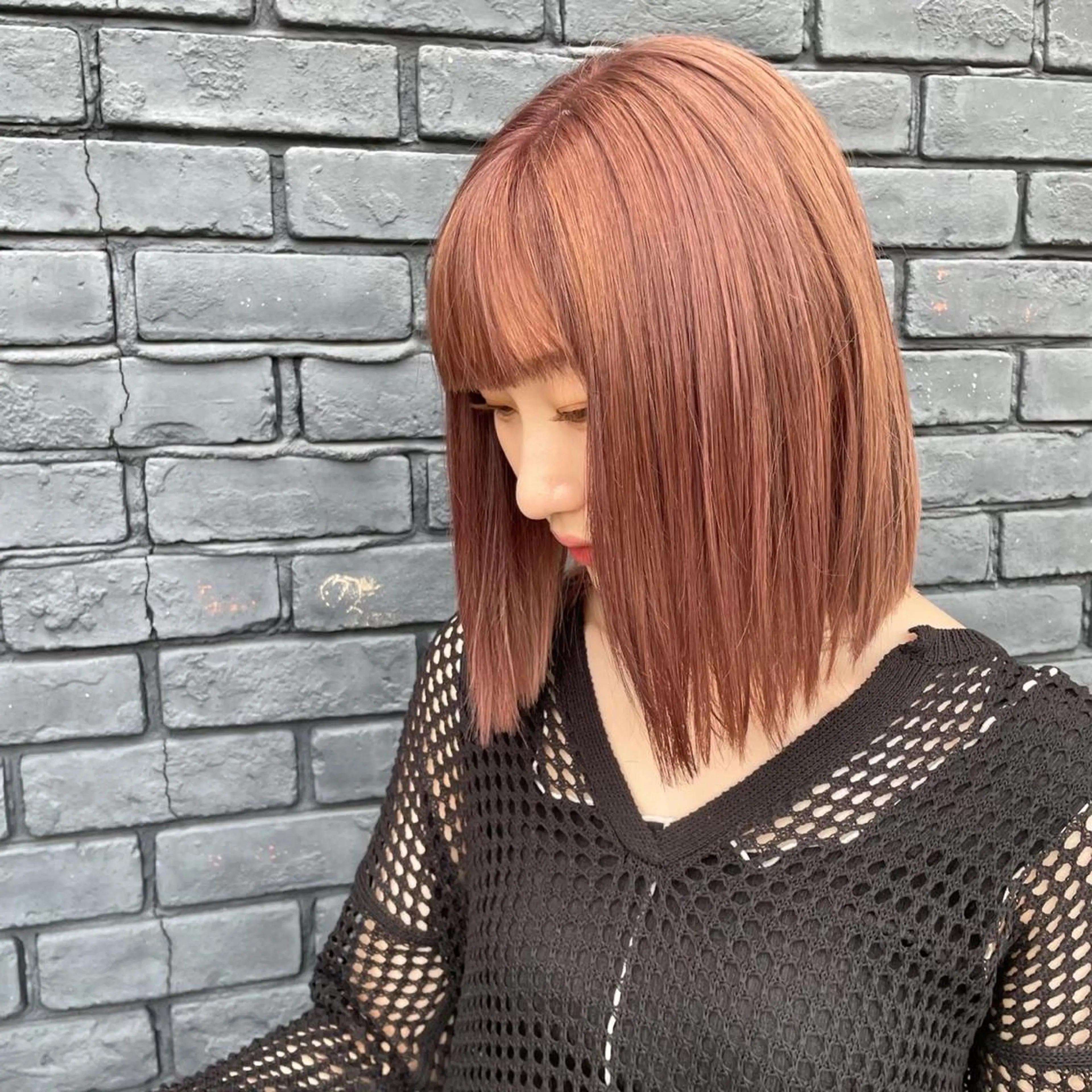 ミディアム 河口 友里のヘアスタイル