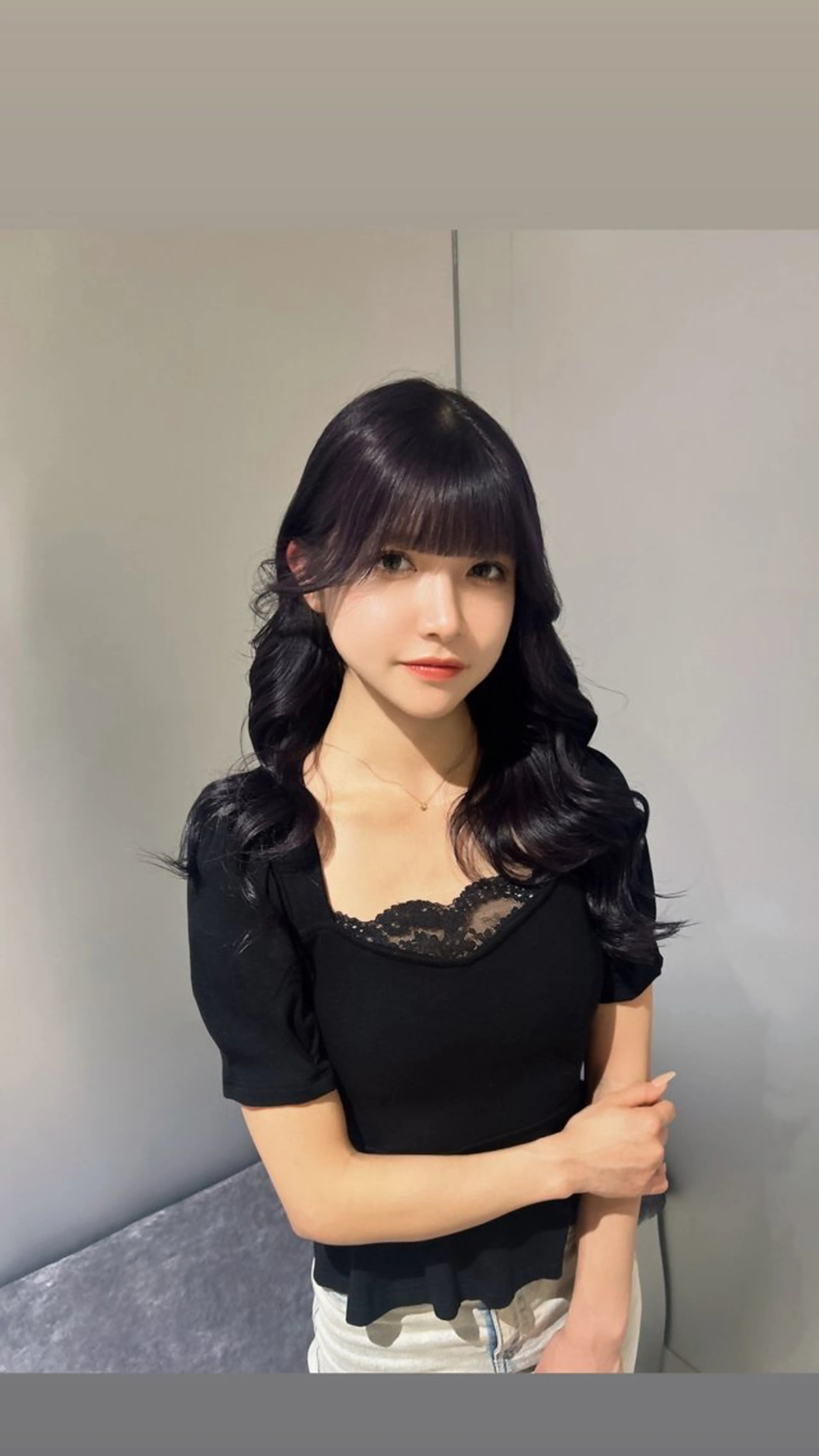 ロング カラー ラベンダーカラー レイヤーカット/ 縮毛矯正🇰🇷早坂のヘアスタイル