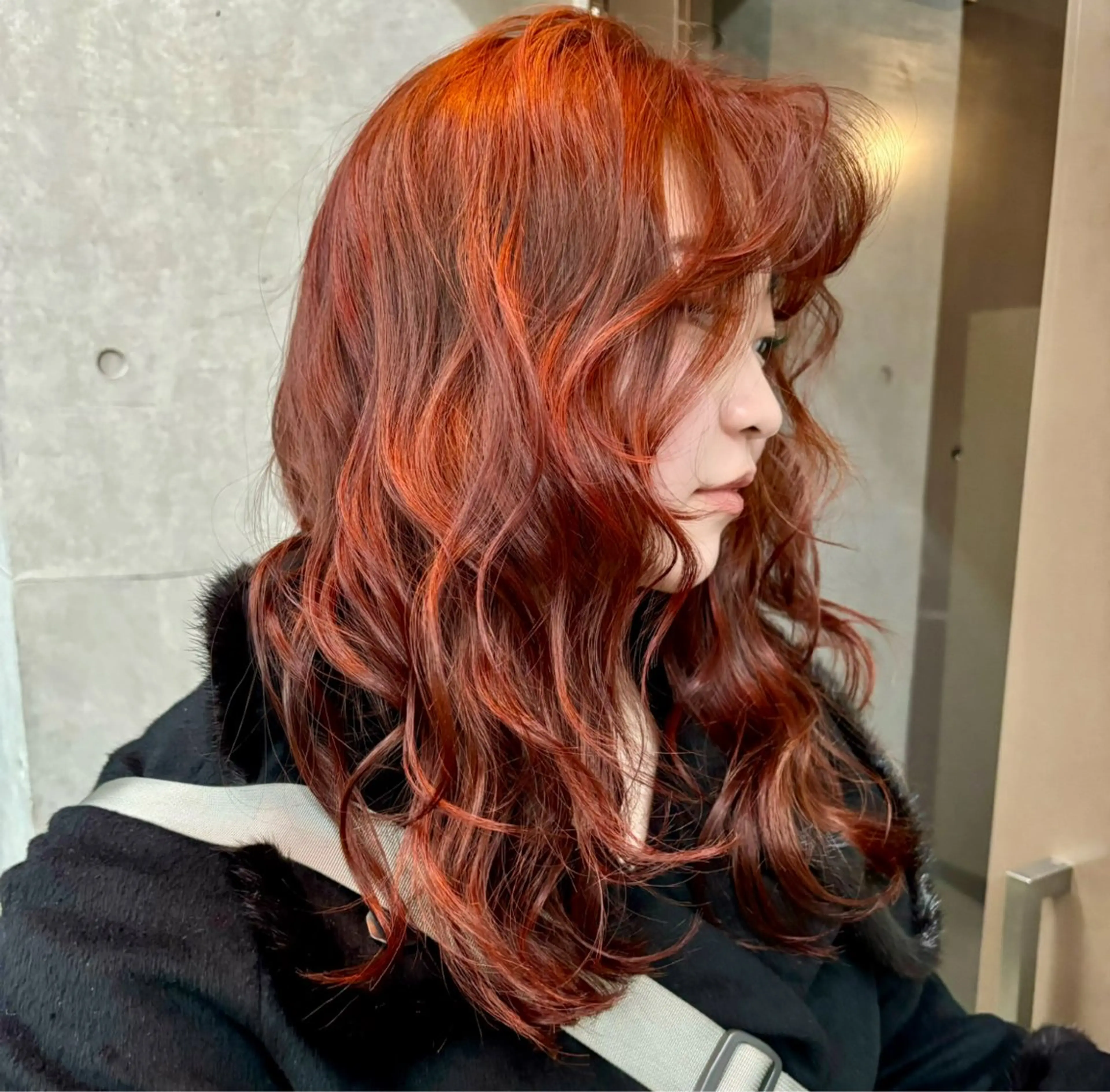 カラー RIN パーマ/暖色カラーのヘアスタイル