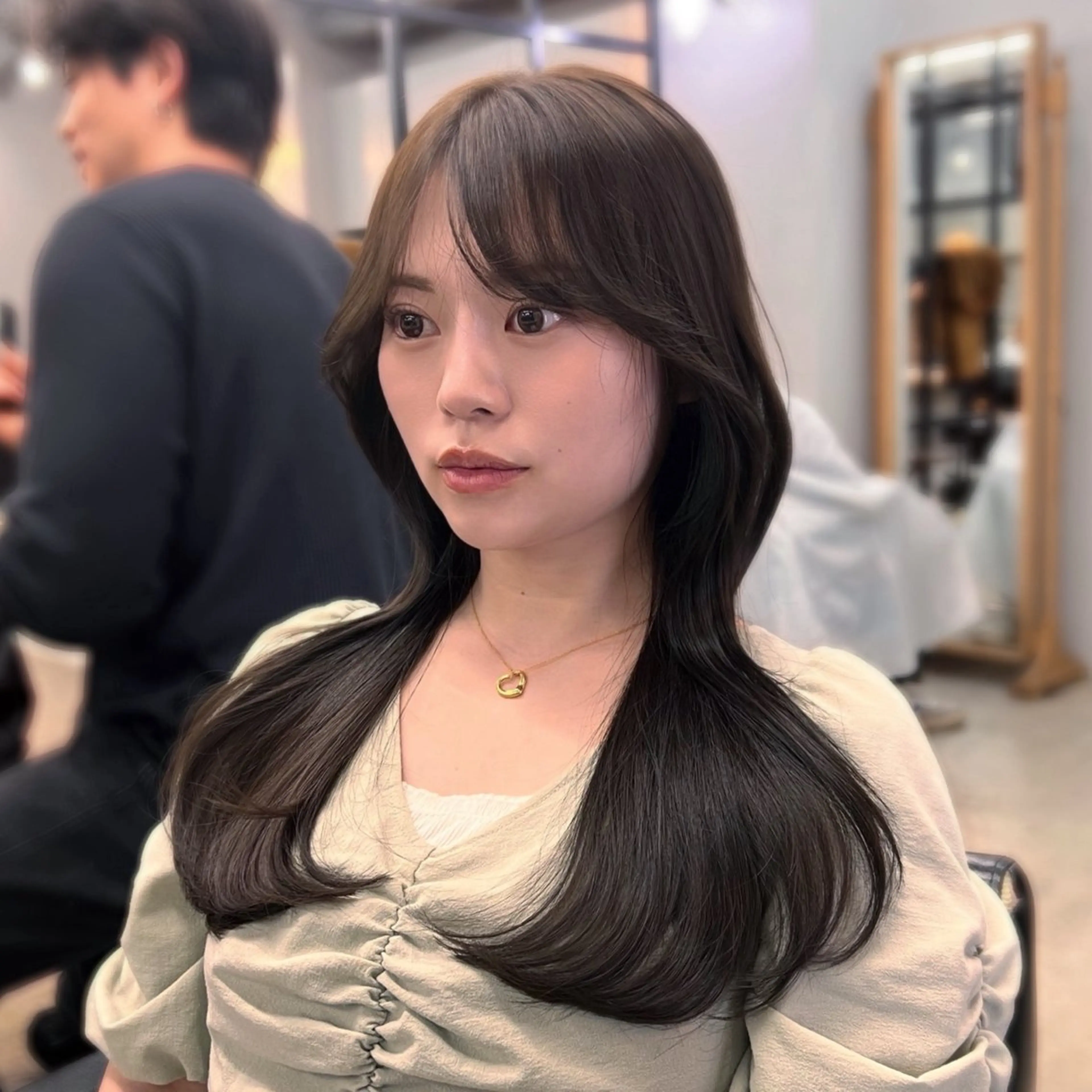 ロング カラー ヘアカラー 新宿/韓国ヘア/ 髪質改善ストレートのヘアスタイル