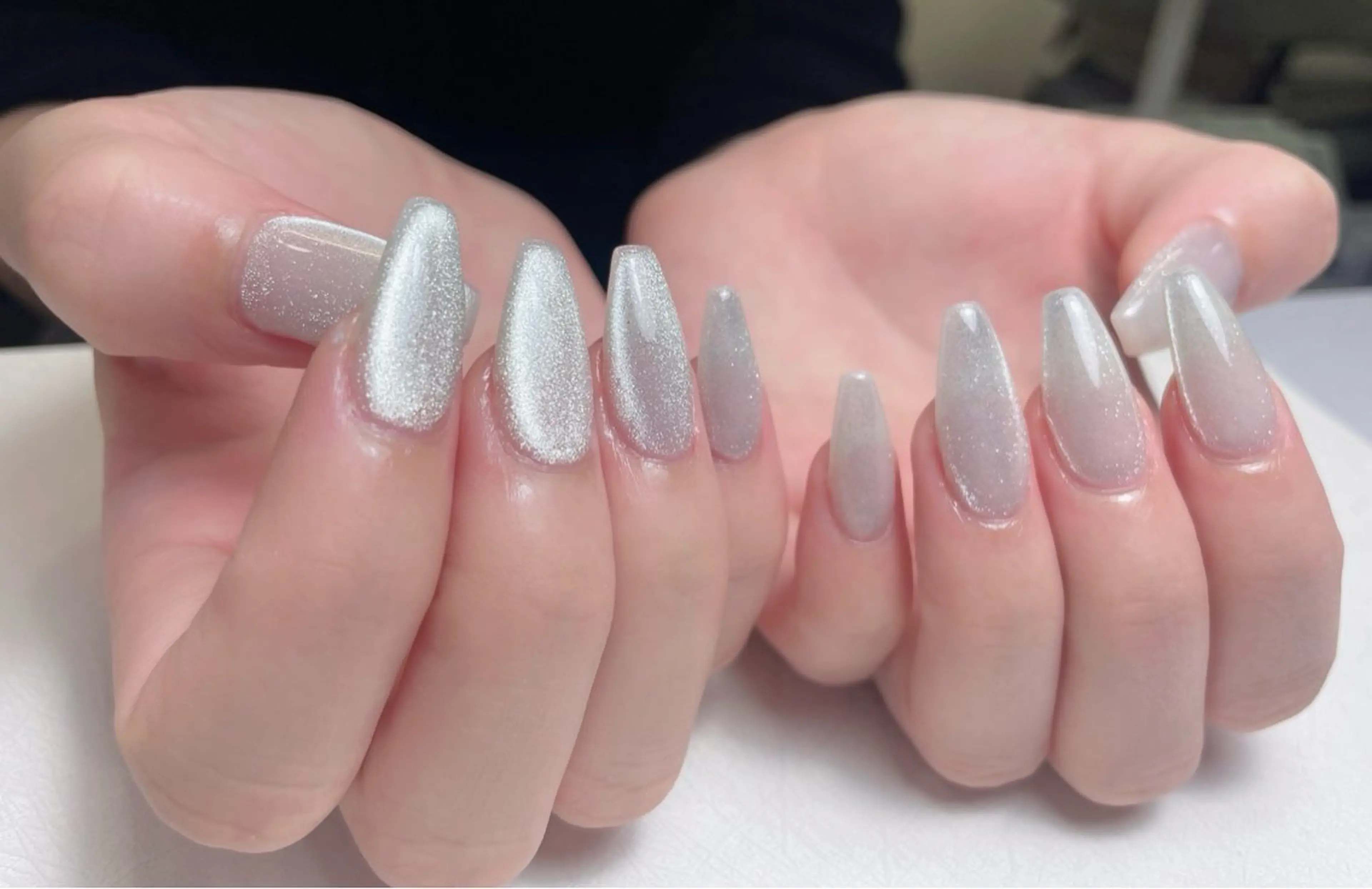 ネイル チークネイル 長さ出し フレンチネイル グラデーション キラキラネイル 中野駅から2分 MEO NAILのネイルデザイン