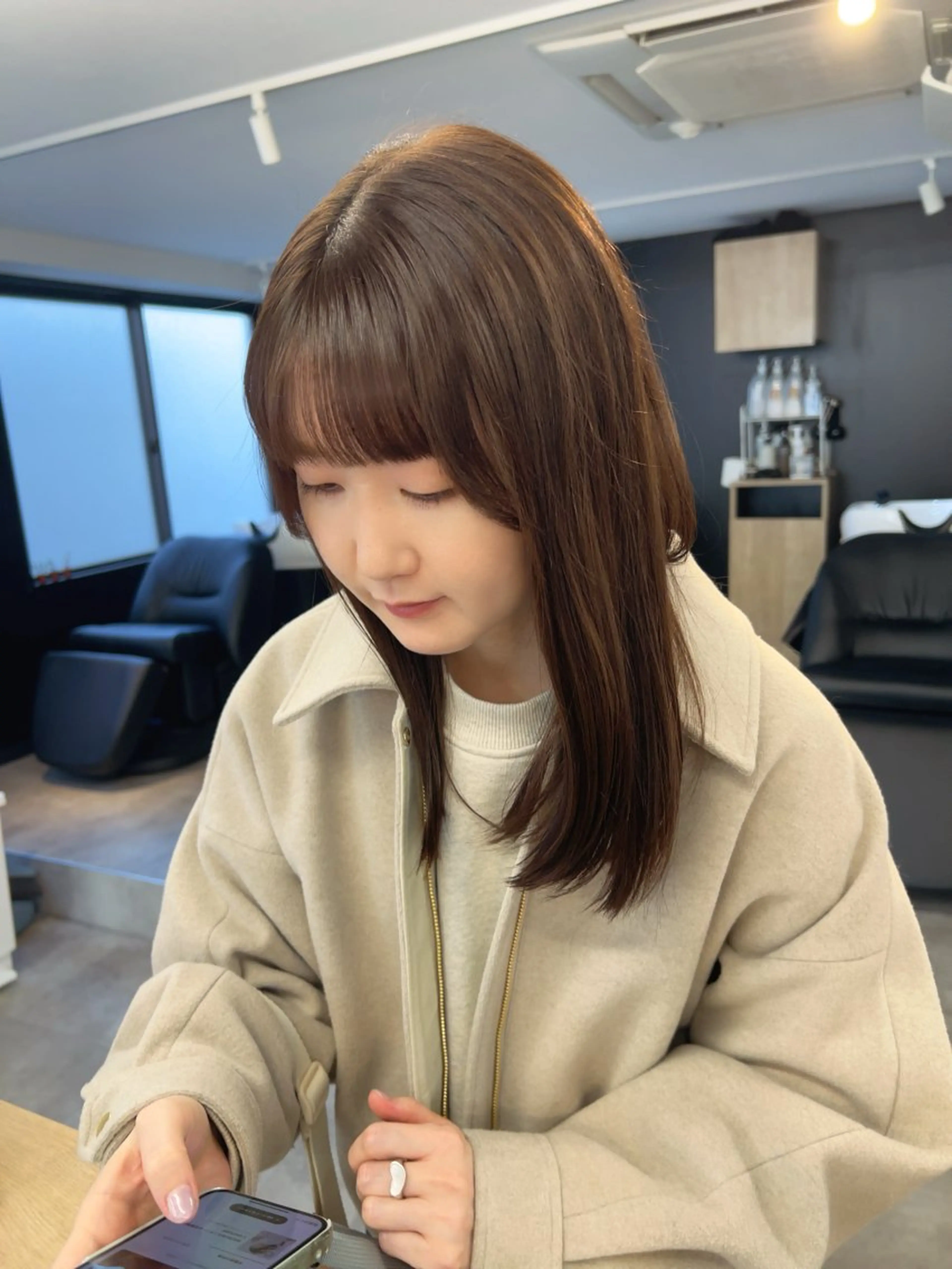 セミロング カラー カット ヘアカラー トリートメント 🌿ダブルカラー/ 明大前/中村渓太のヘアスタイル