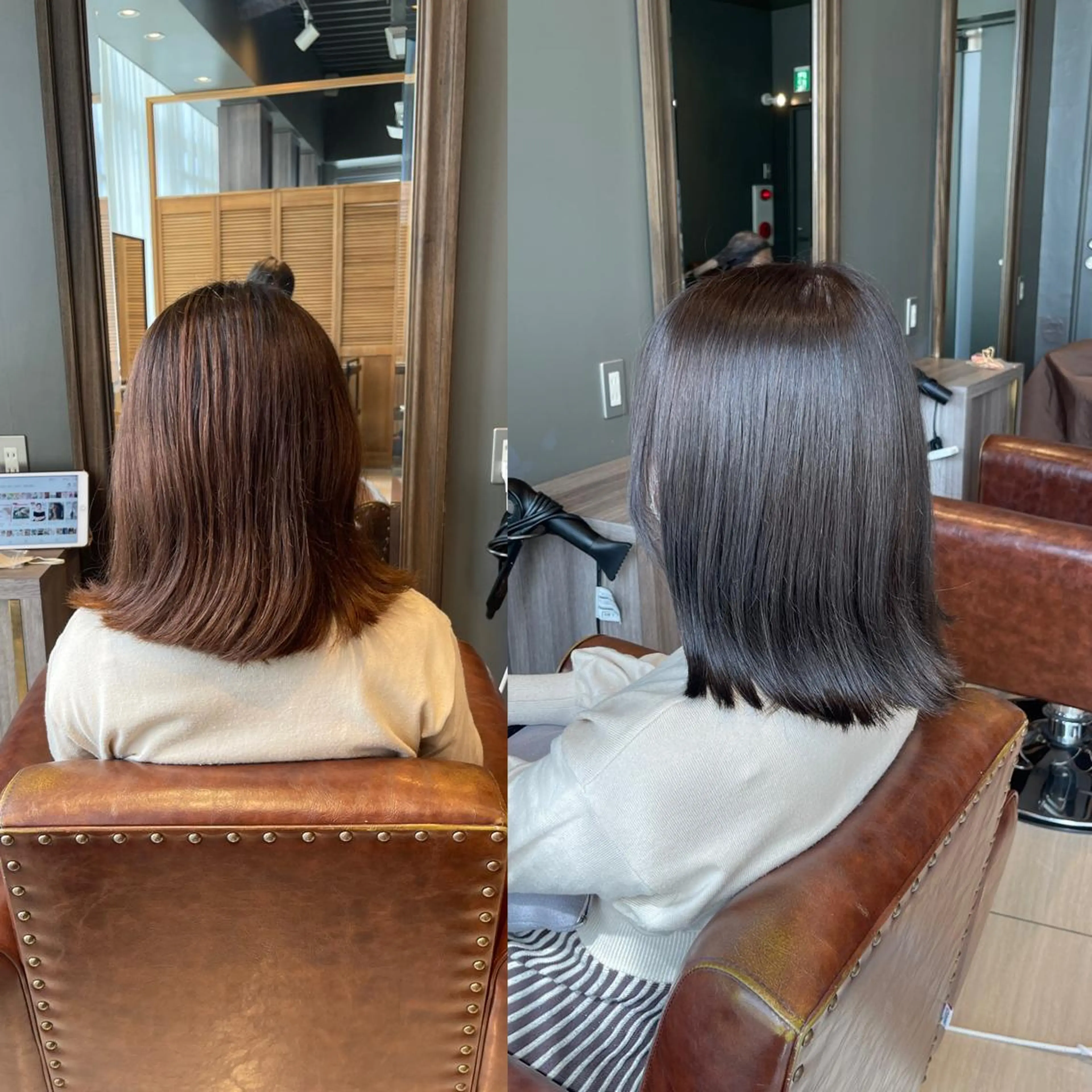 ミディアム ピンクブラウン くびれヘア 髪質改善 韓国風ヘア 縮毛矯正 六本木縮毛矯正/髪質 改善/LOANA鈴木のヘアスタイル