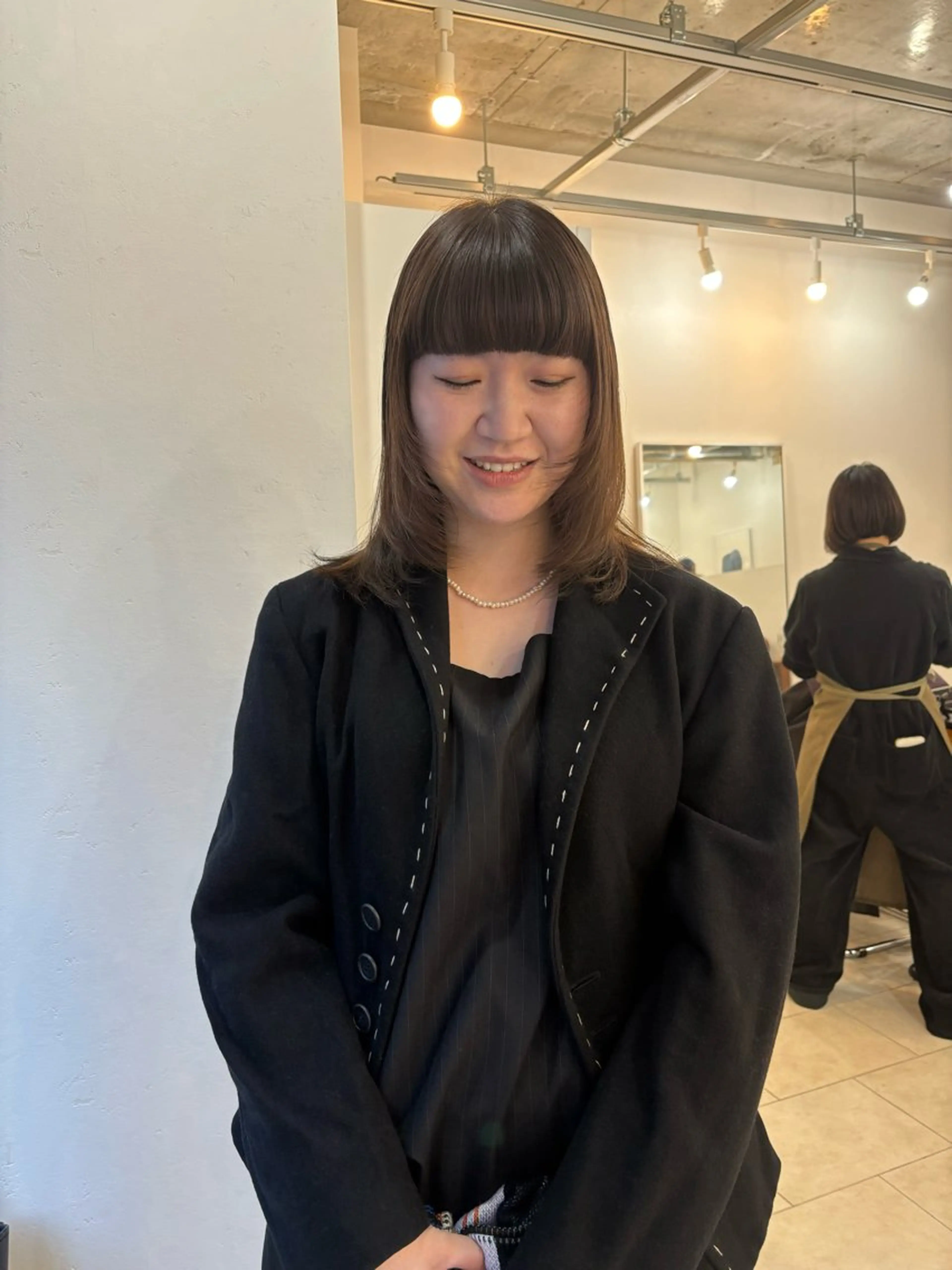 ミディアム パーマ カット 縮毛矯正 eri kinjoのヘアスタイル