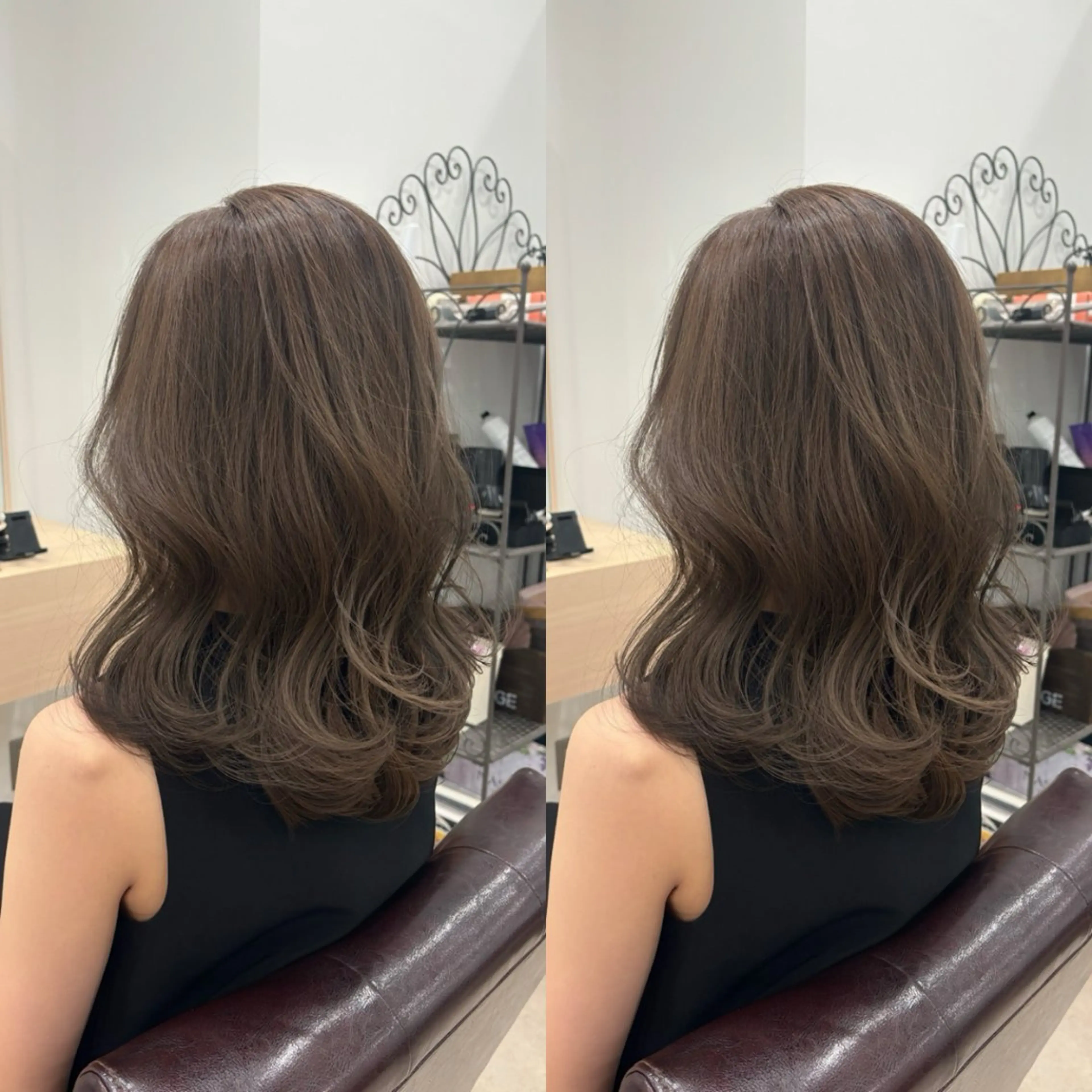 セミロング カラー ヘアアレンジ カット ヘアカラー トリートメント kei/透明感カラー /ベージュ/インナーのヘアスタイル