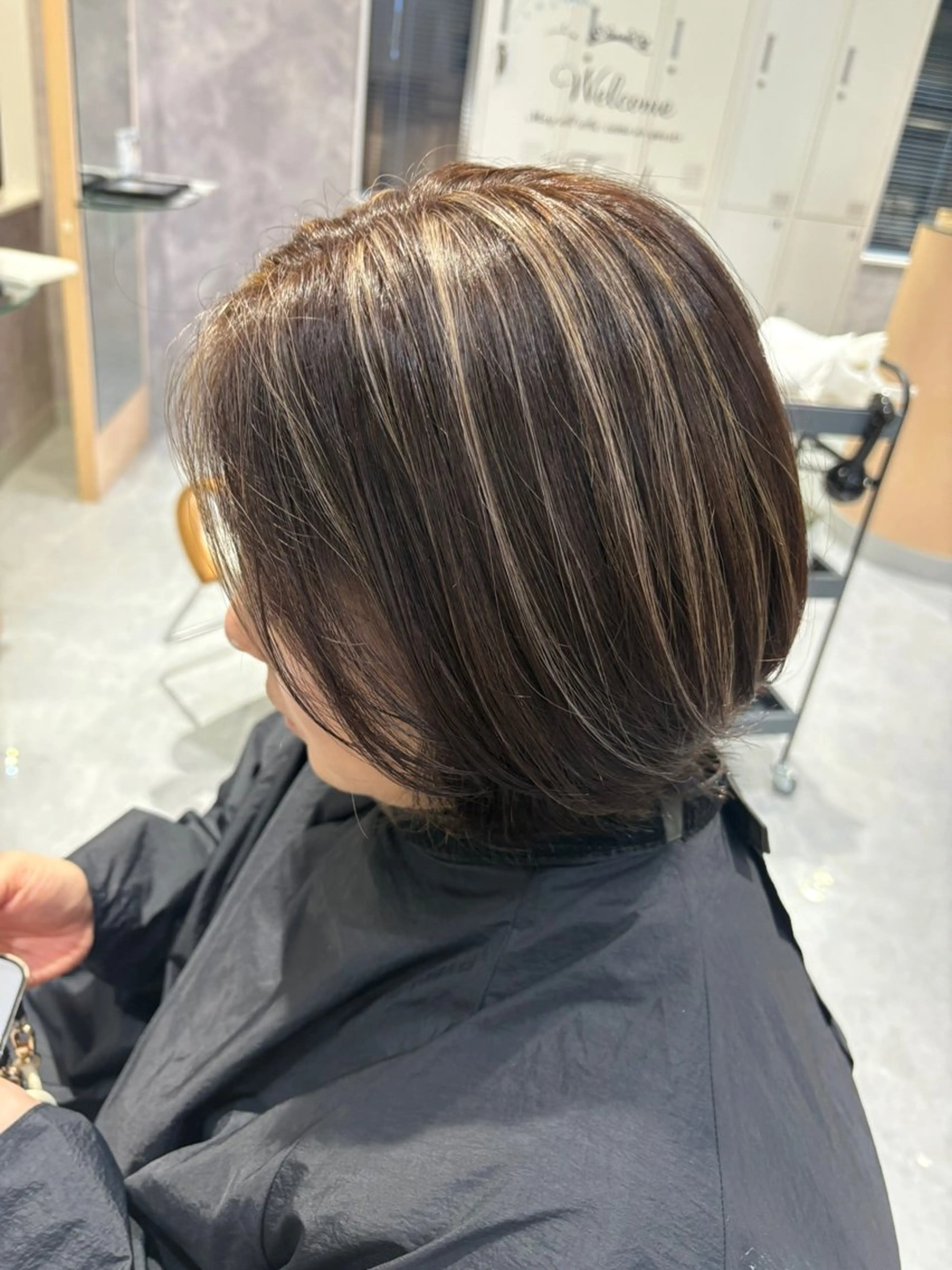 ショート カラー ハイライトカラー ハイライト フェザーパーマ/ ダブルカラー/藤田のヘアスタイル