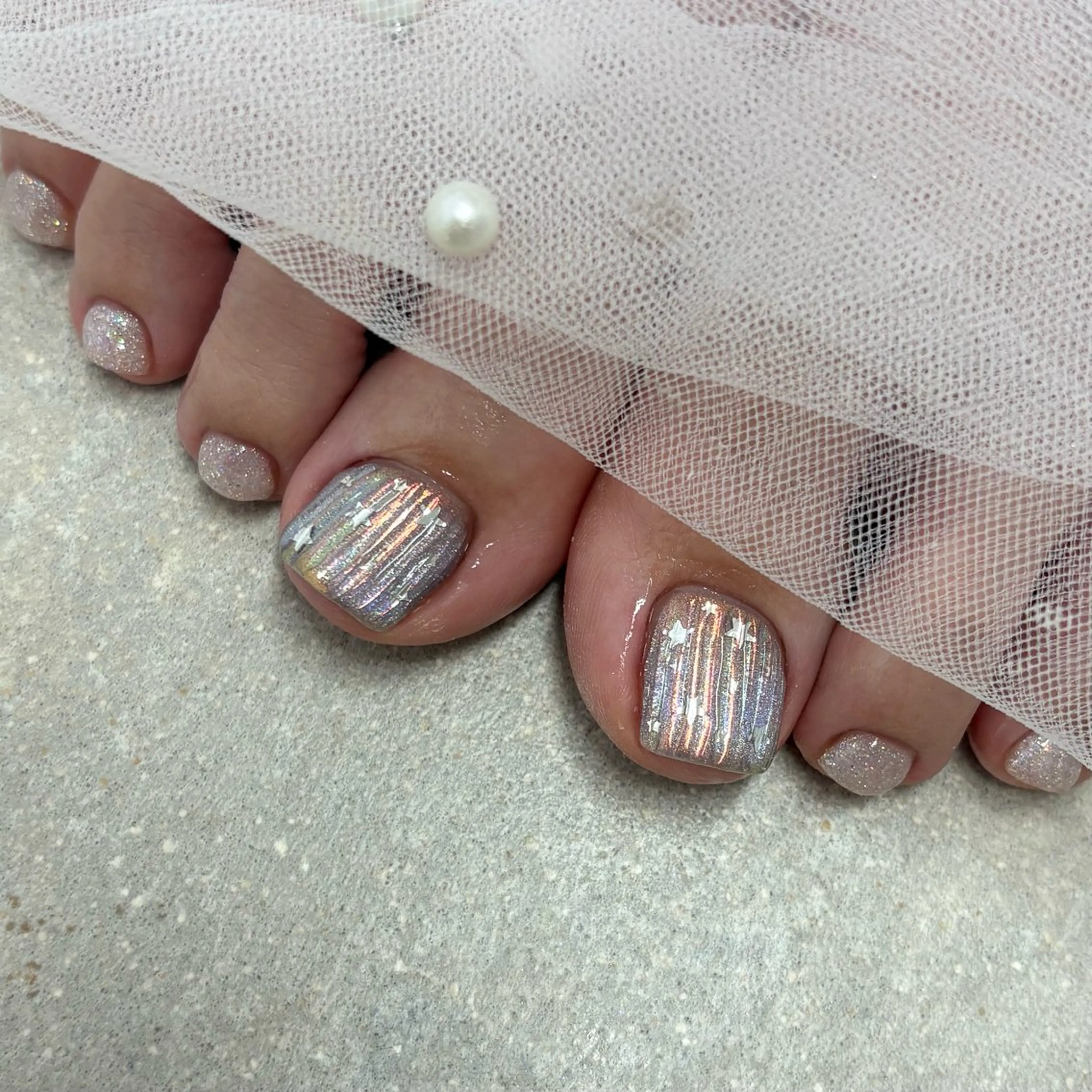 🖤フット親指アート🖤親指2本アート・ストーン20粒付き🖤60分6600円🖤※オフあり90分の写真