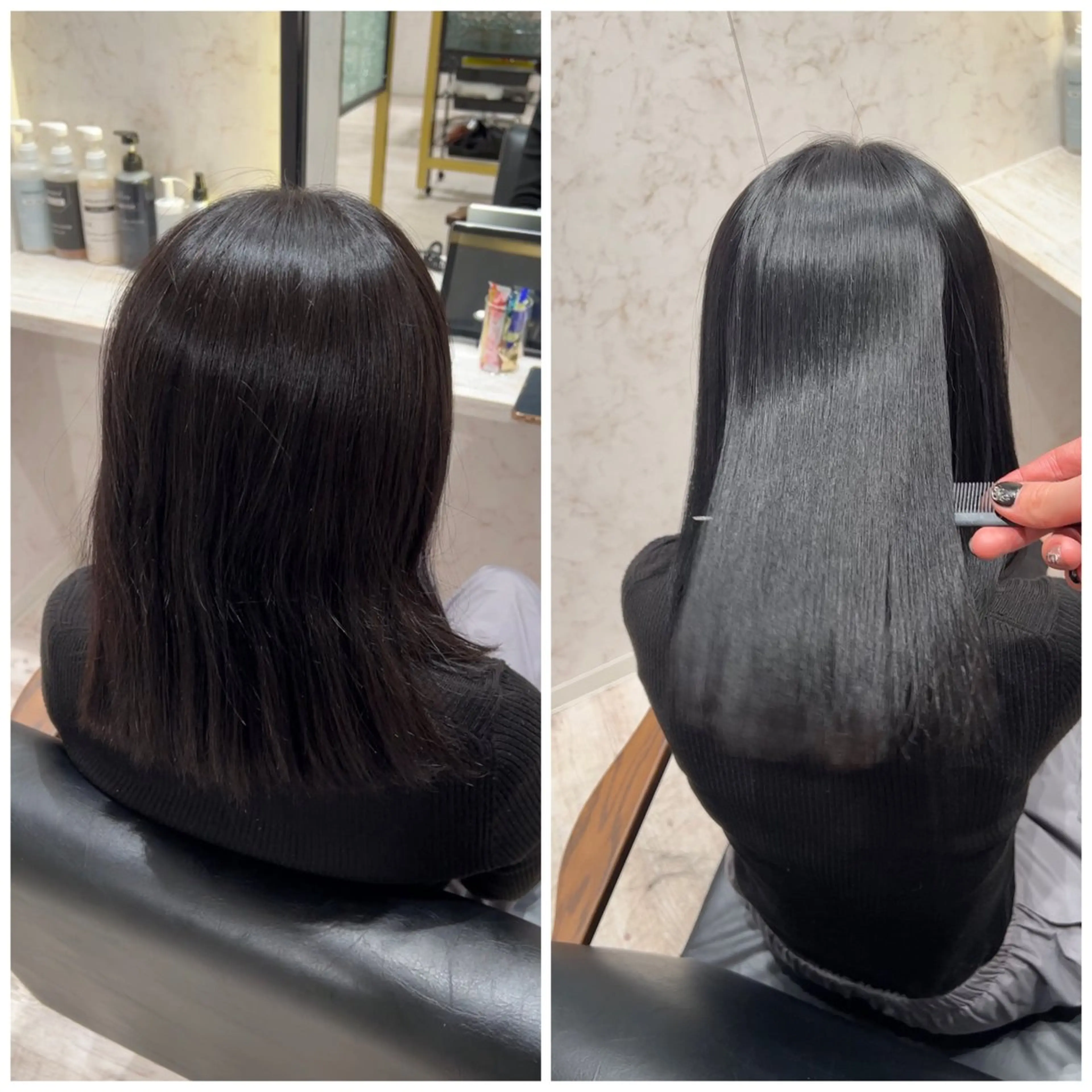 セミロング 髪質改善ストレート Kantaのヘアスタイル