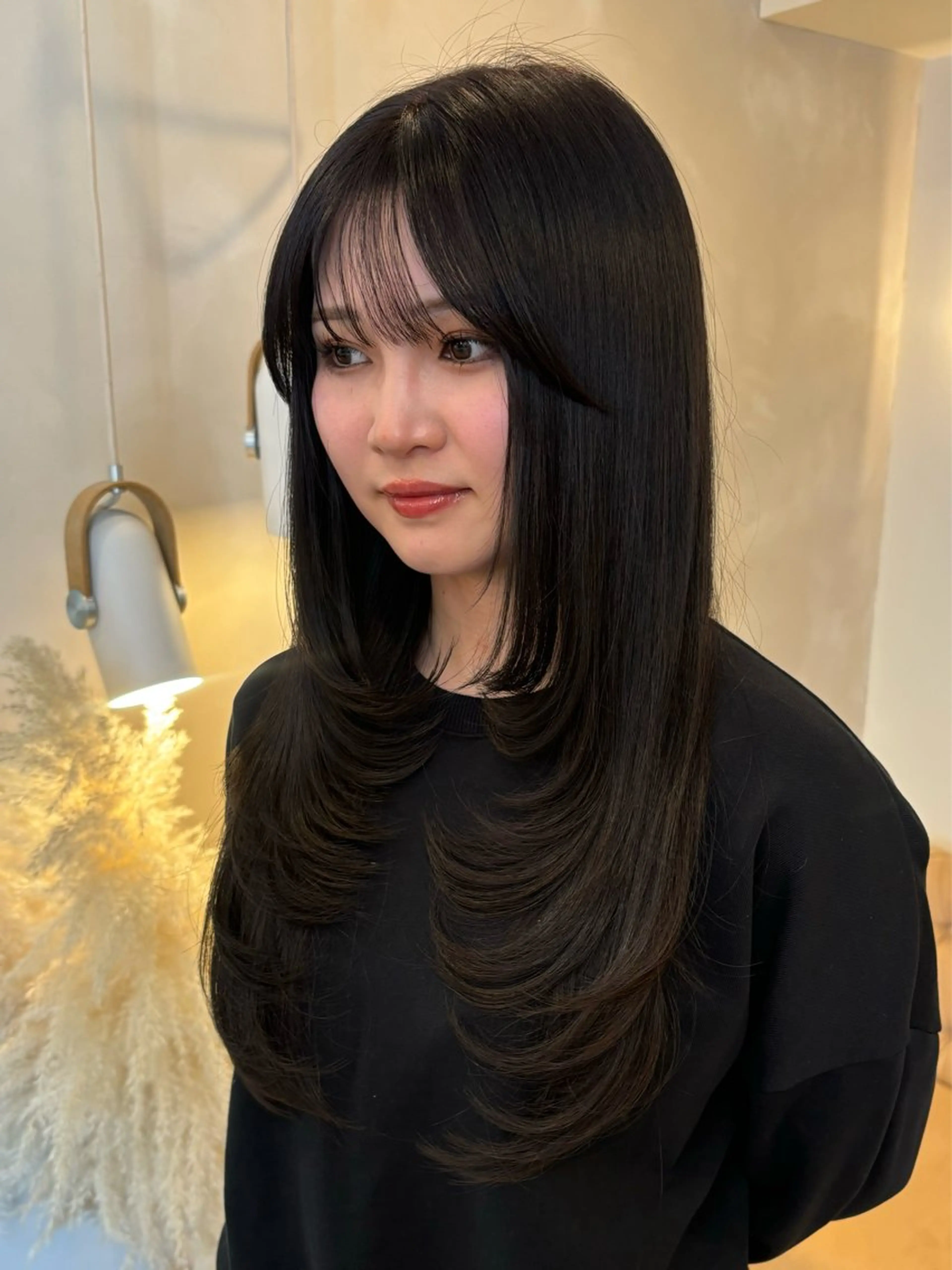 ロング カラー カット ヘアカラー トリートメント ミルクティ/ピンク/ レイヤー/yuriaのヘアスタイル