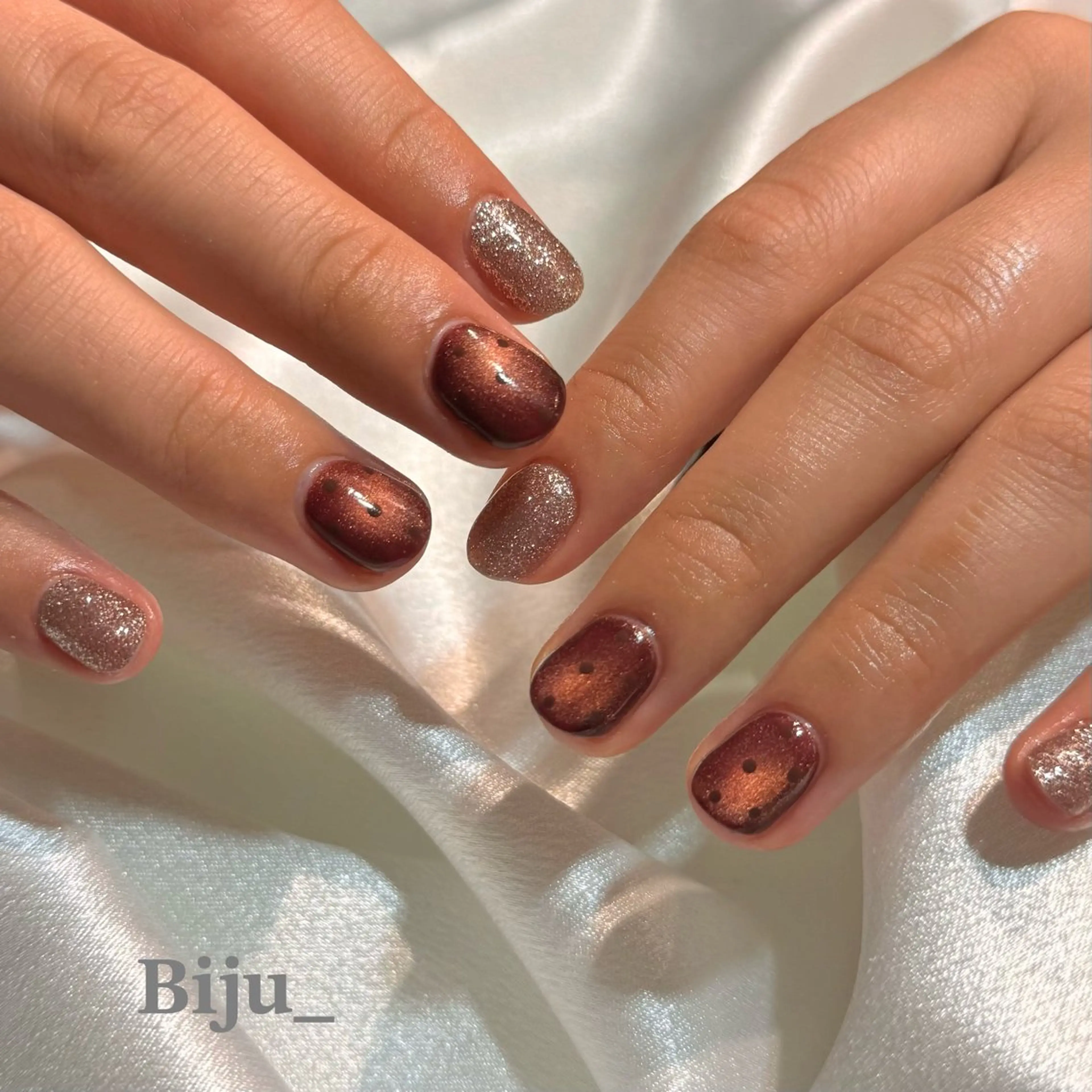 ネイル ドット マグネットネイル ハンドネイル Biju_ NailStudioのネイルデザイン