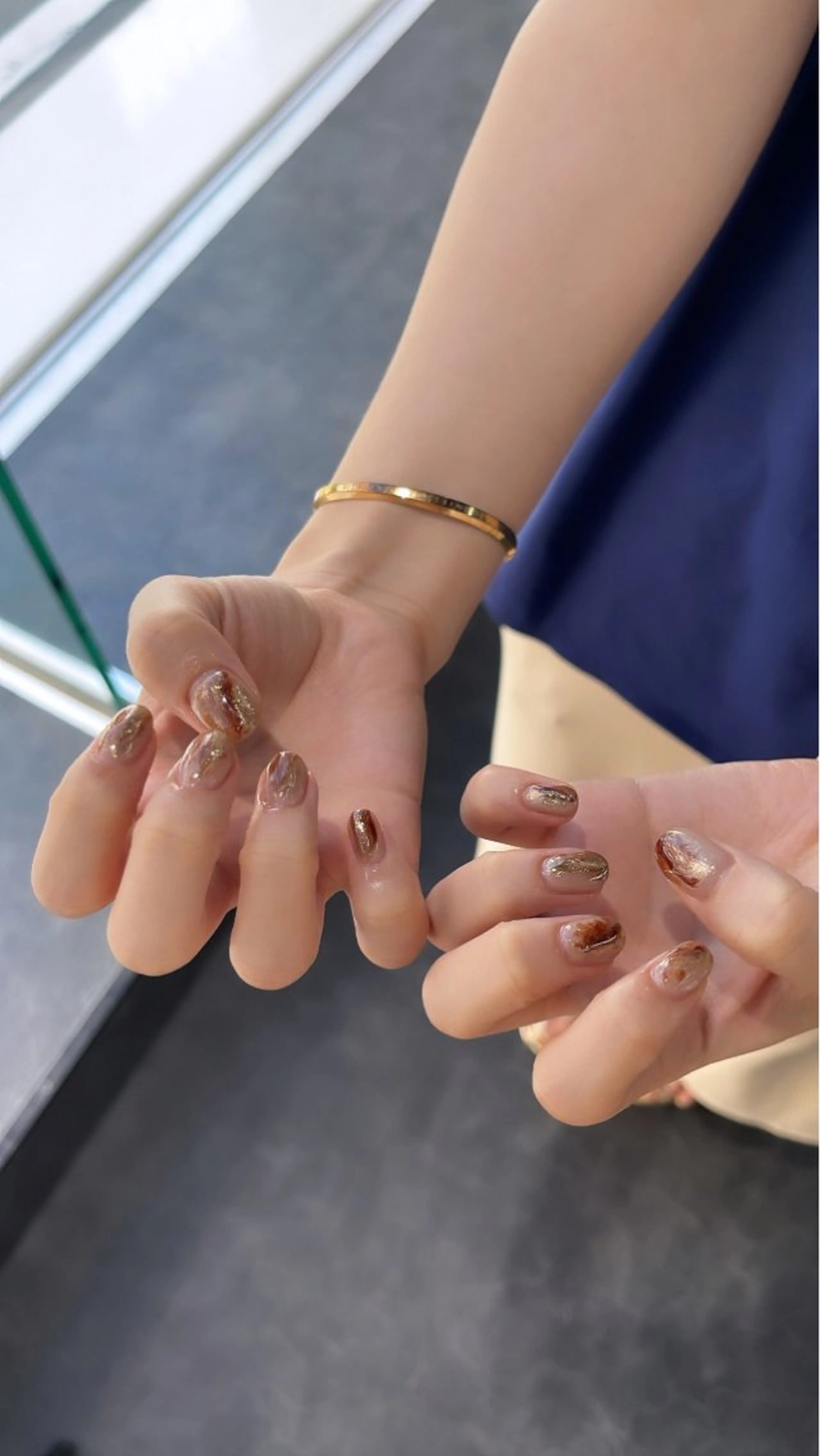 ネイル フレンチネイル マグネットネイル ニュアンスネイル ワンカラーネイル ハンドネイル GRANDE大須 Cecil💜のネイルデザイン