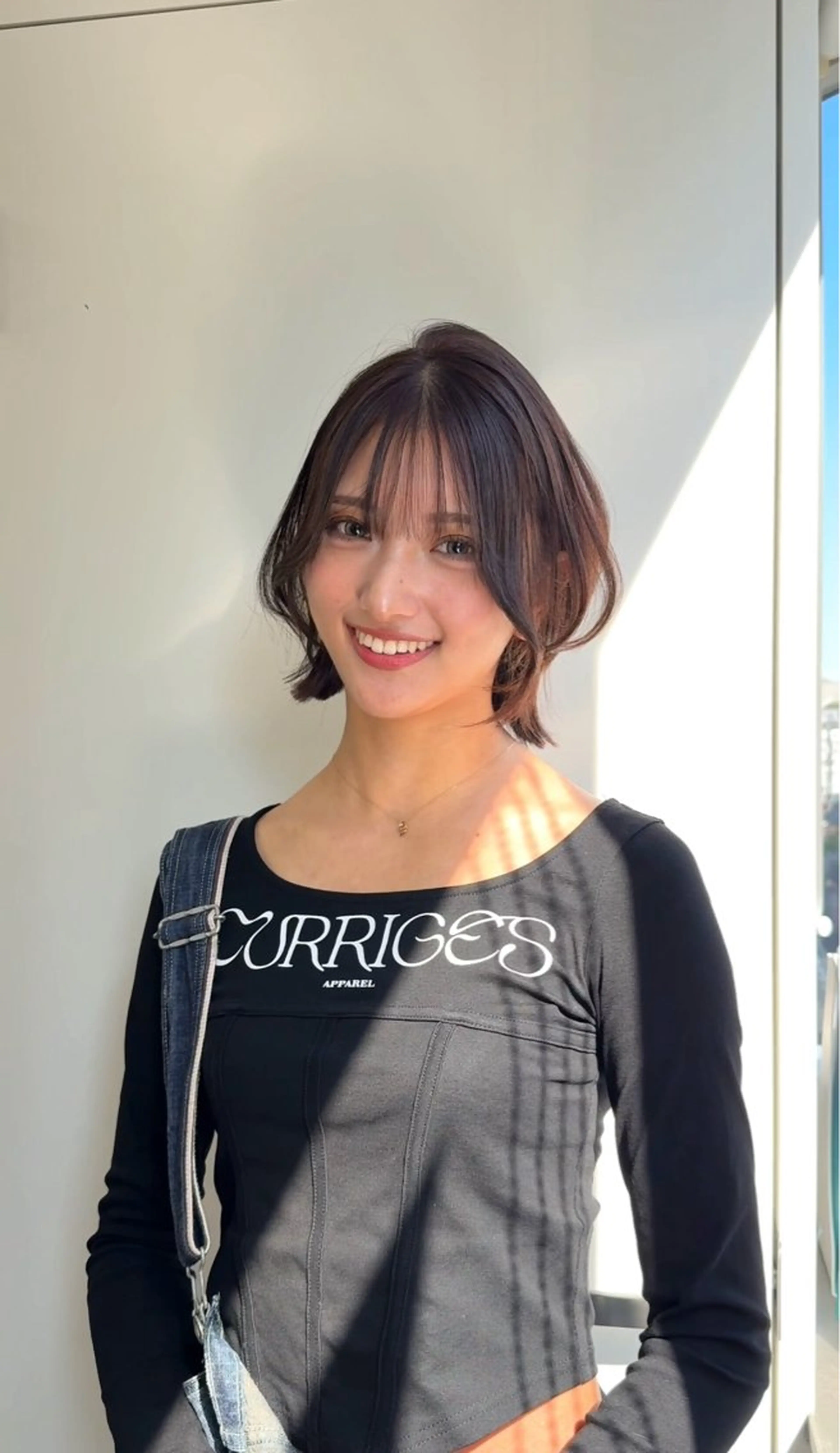 ショート カラー 山崎/ボブ縮毛矯正 レイヤー髪質改善のヘアスタイル