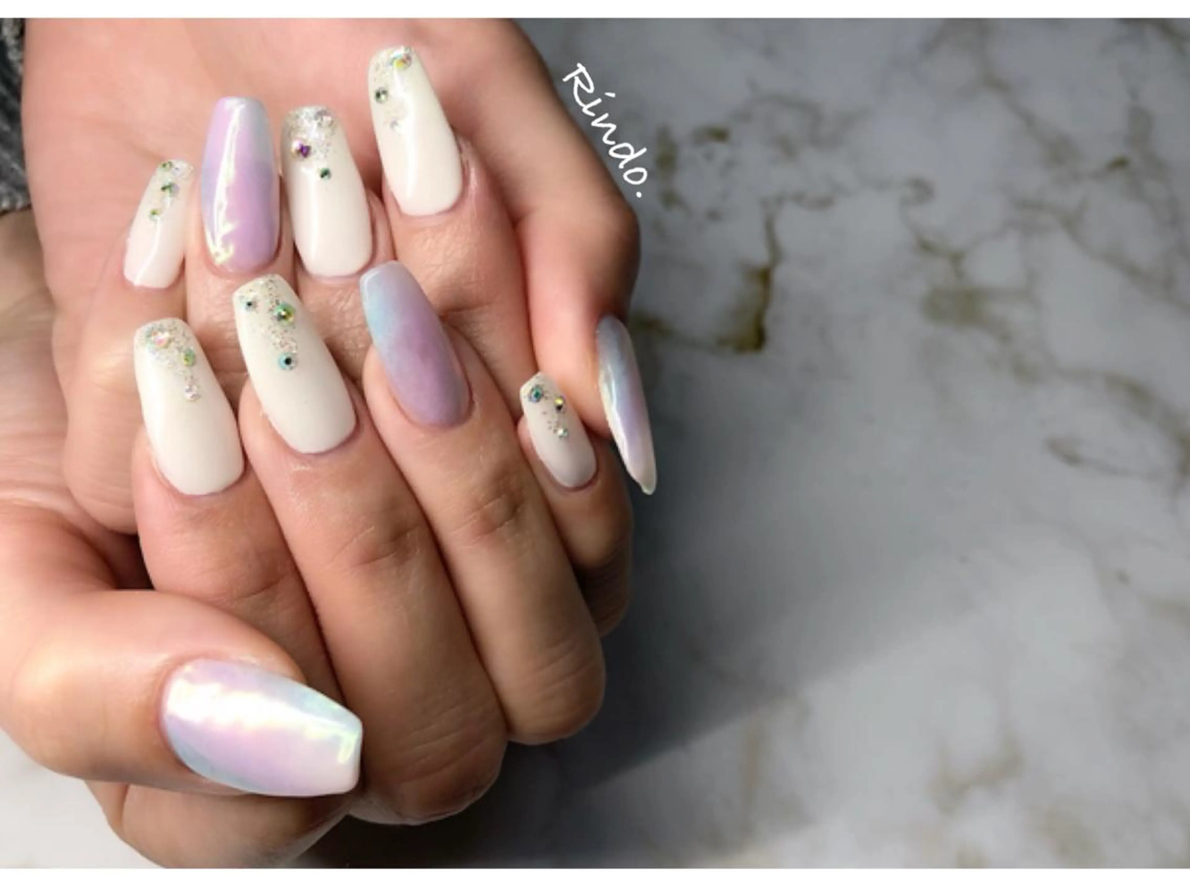 ネイル オーロラネイル パステルネイル ハンドネイル Rindo.ネイル ♡耳つぼジュエリーのその他イメージ