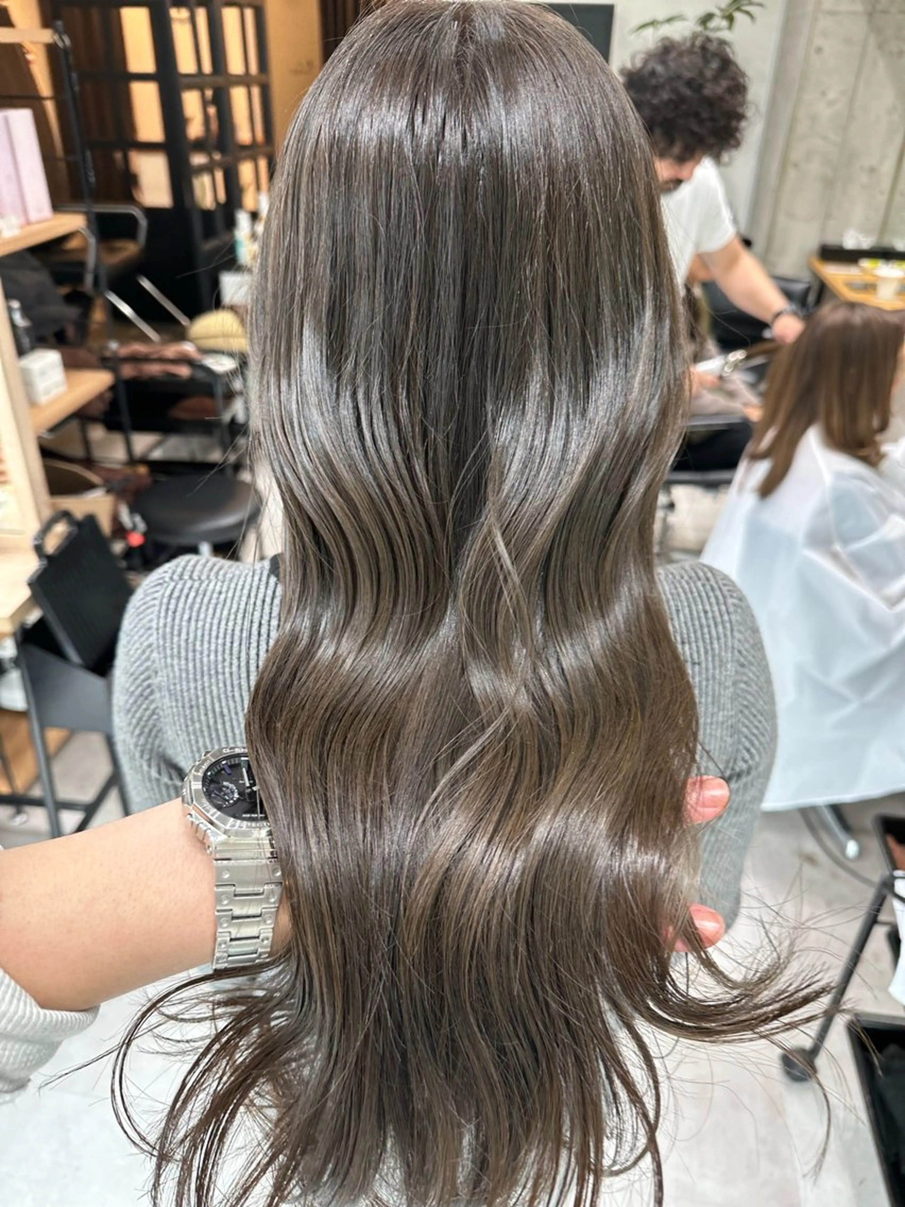 セミロング アッシュ アッシュグレー アッシュグレージュ カット ヘアカラー トリートメント ✨透明感カラー/縮毛 恵比寿HAYATO✨のヘアスタイル