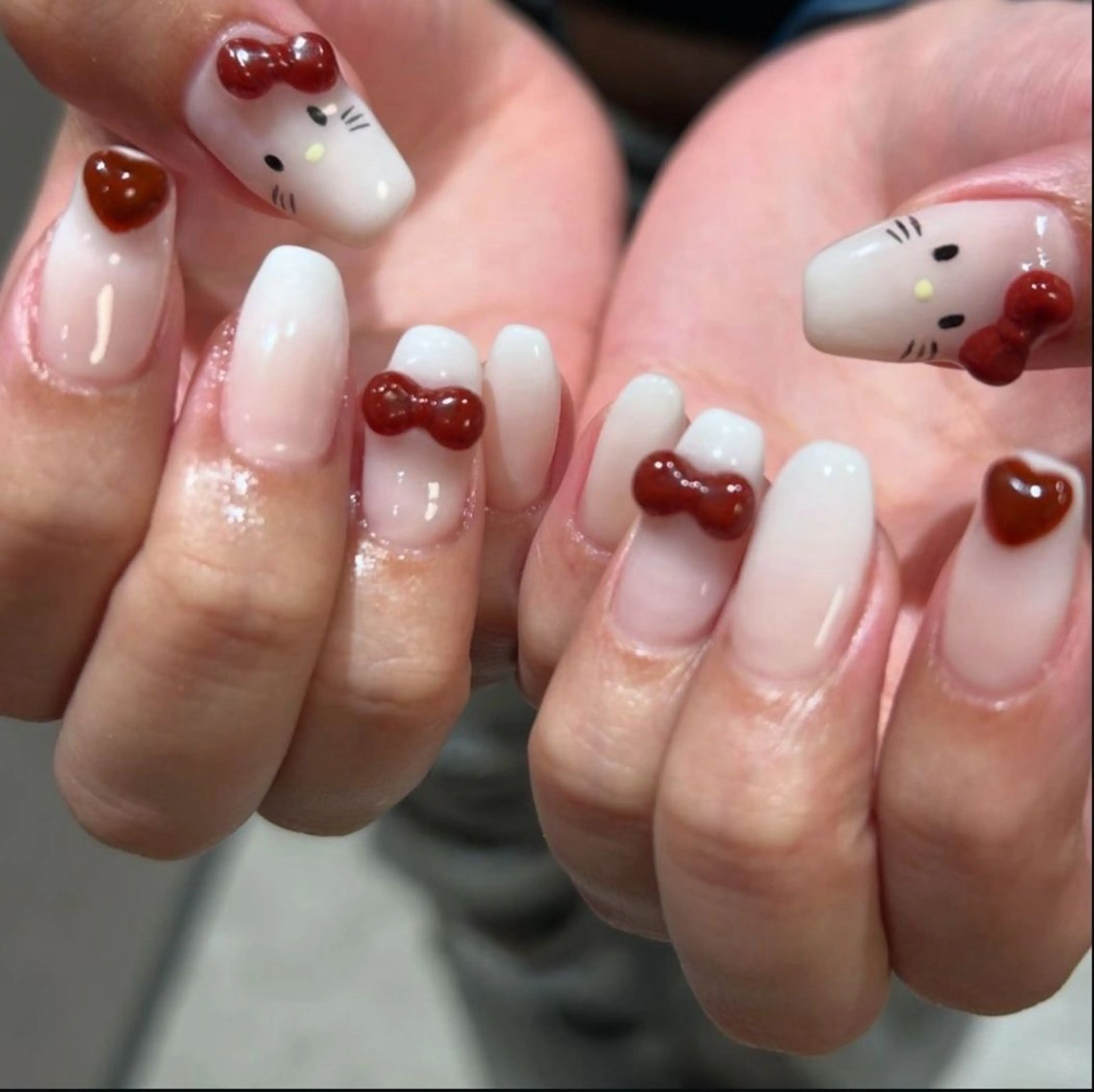 ネイル 長さ出し フレンチネイル グラデーション 卒業式 マグネットネイル Sora nail 長さ出し専門店のネイルデザイン