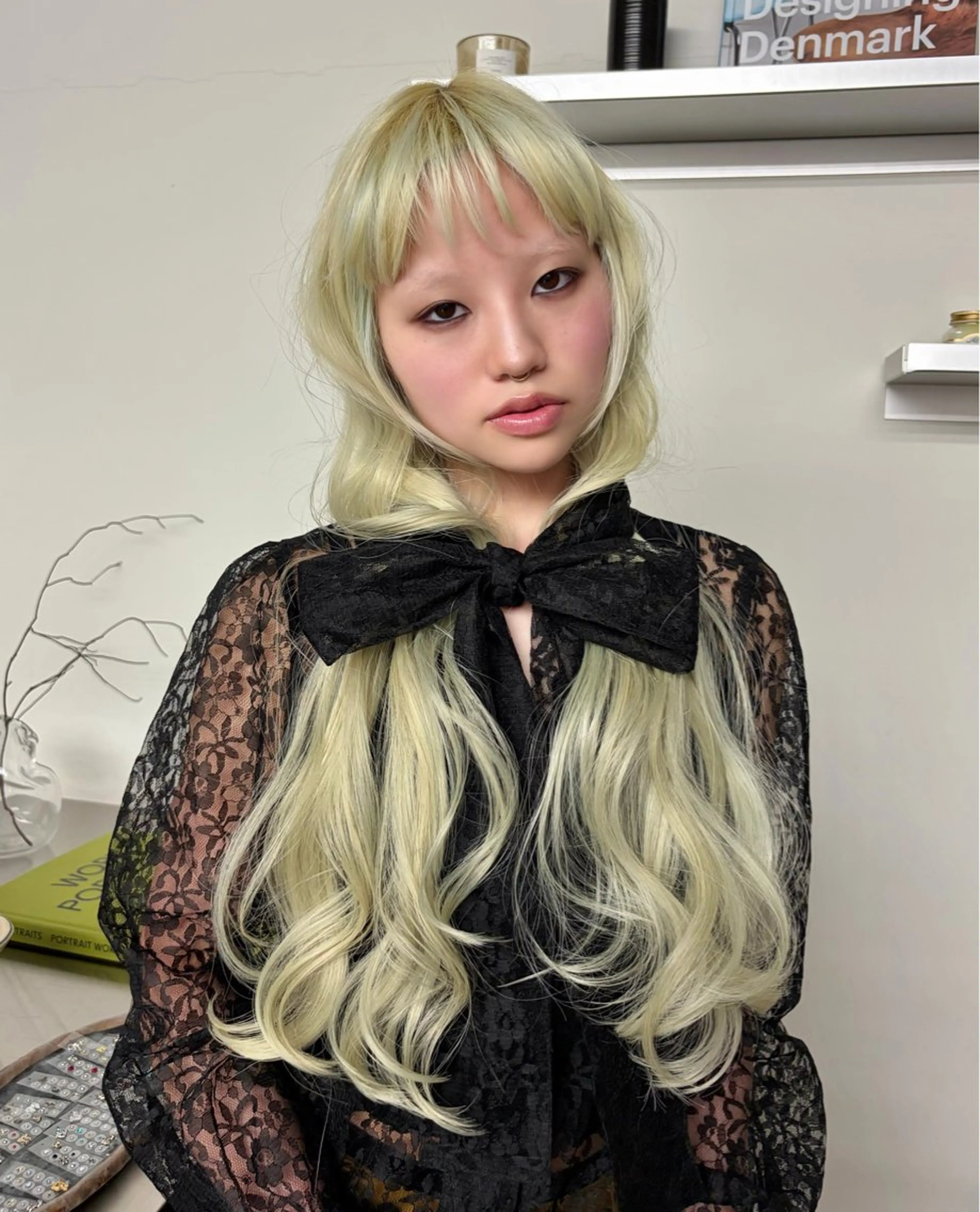 ロング カラー ダブルカラー ミント coco/原宿 ボブカットのヘアスタイル