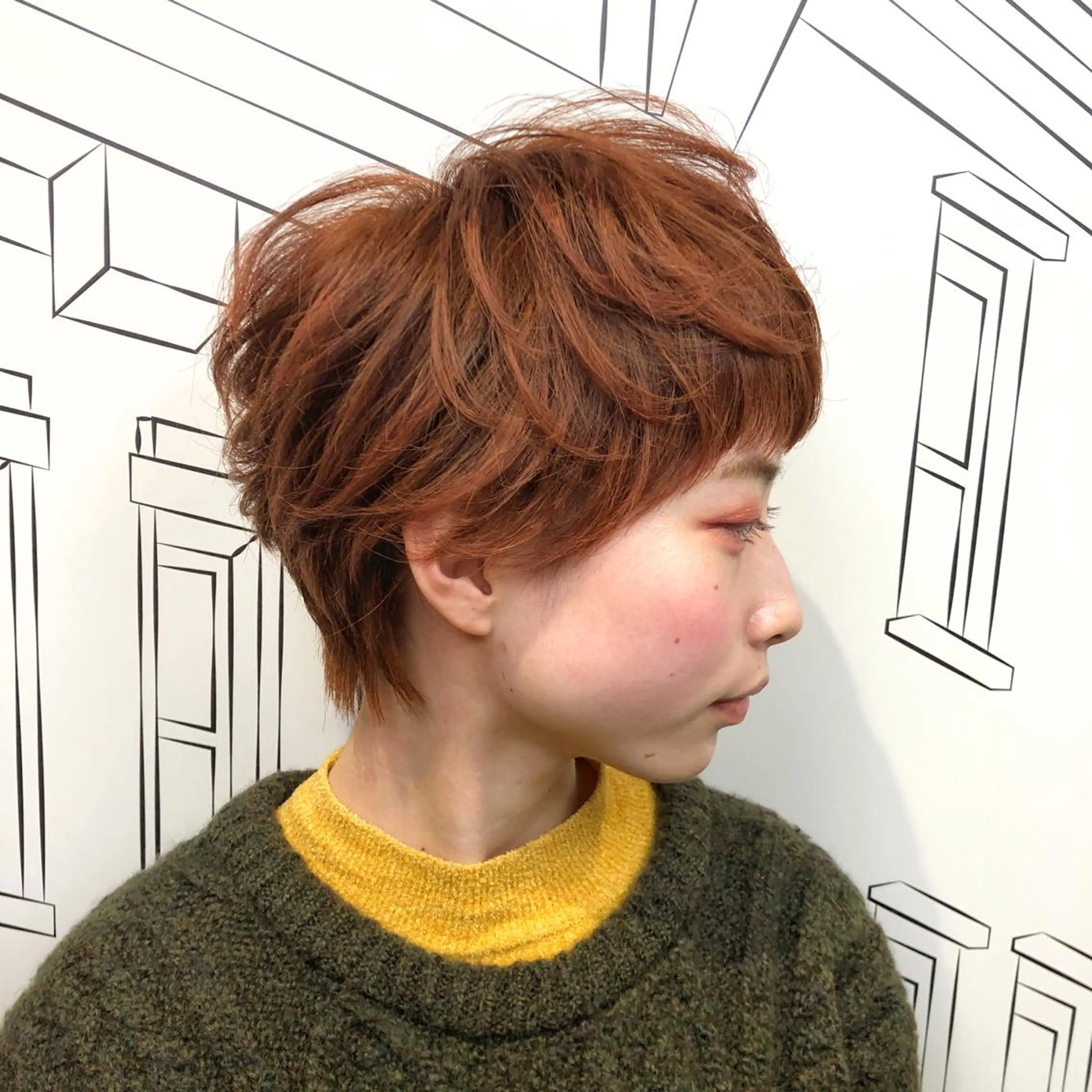 ショート カラー オレンジ レイヤー⭐️カラー ⭐️平川雅史のヘアスタイル