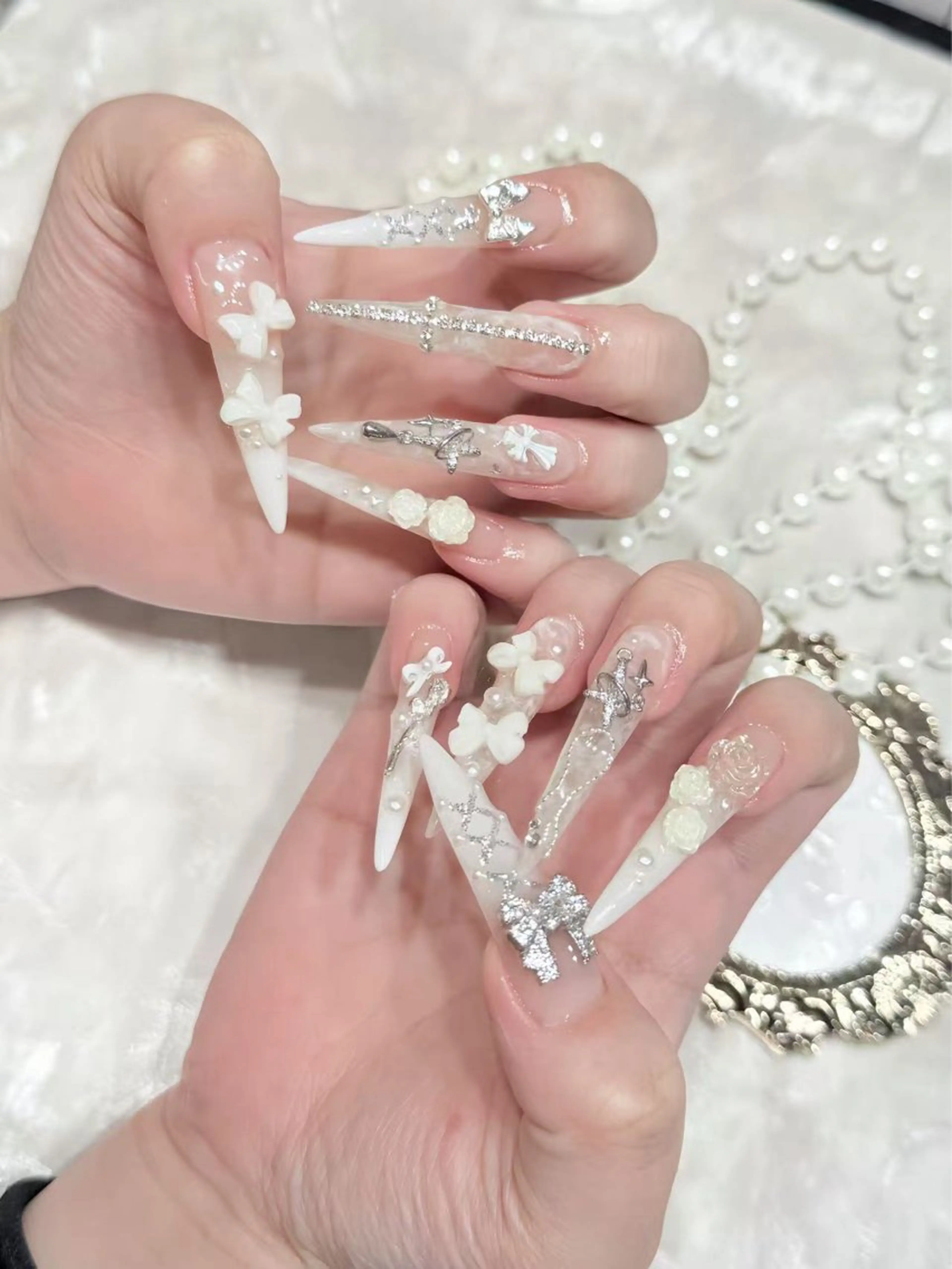 ネイル アートネイル フットネイル ジェルネイル ハート マグネットネイル babarla Nailのネイルデザイン