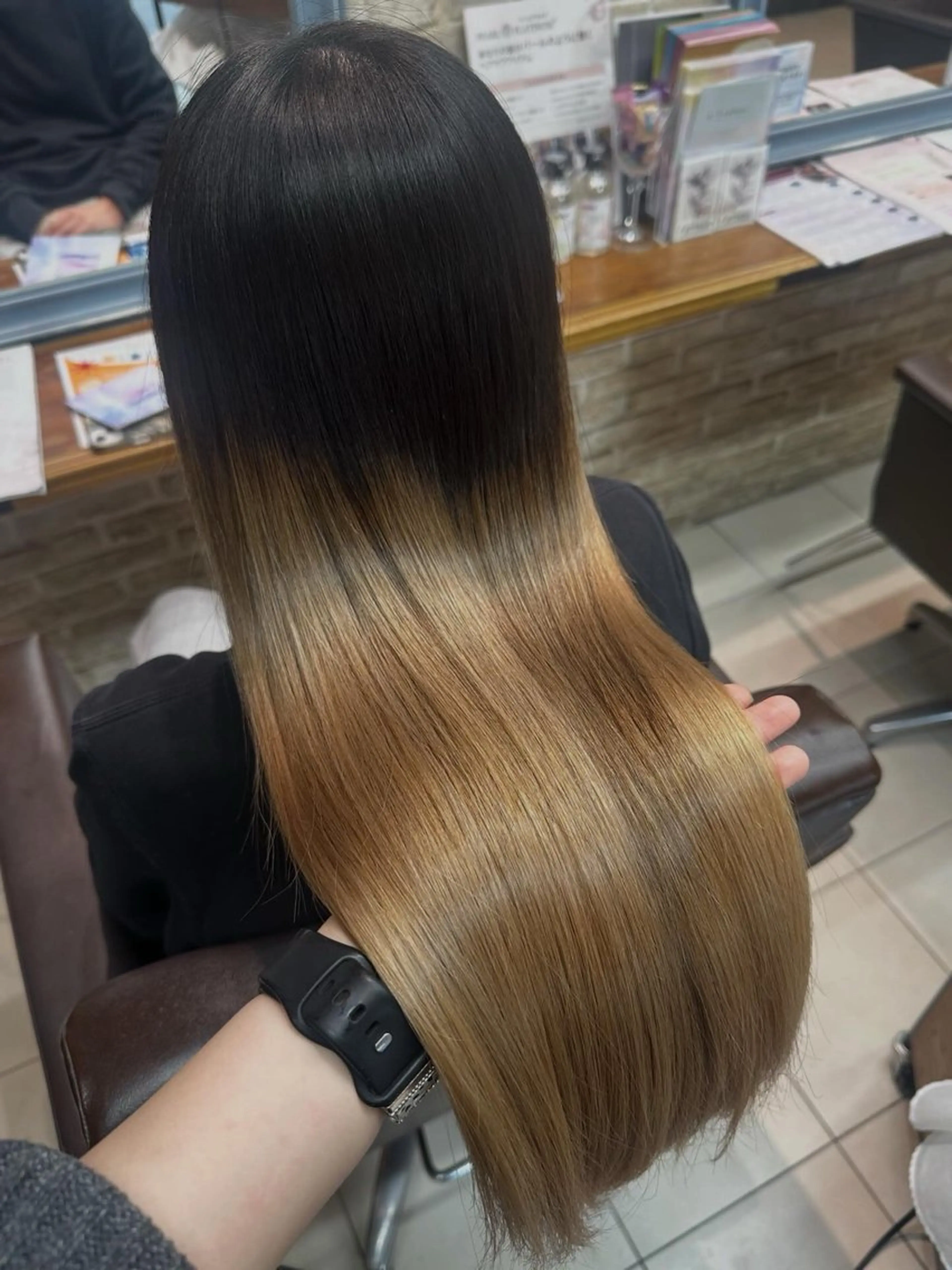 ロング トリートメント 縮毛矯正/髪質改善 🌿/透明感ブラウンのヘアスタイル