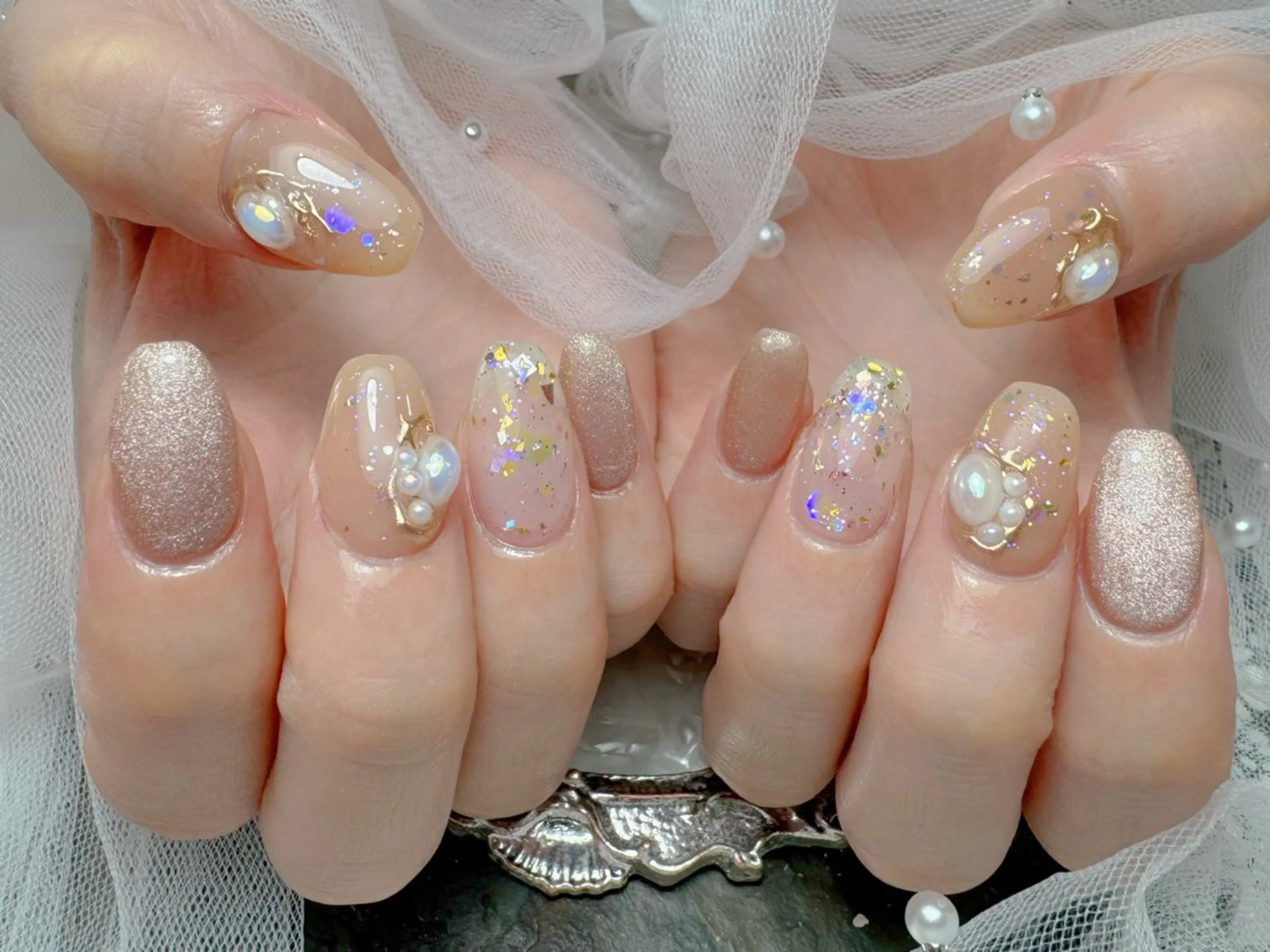 ネイル ハンドネイル マジック ミラーのネイルデザイン