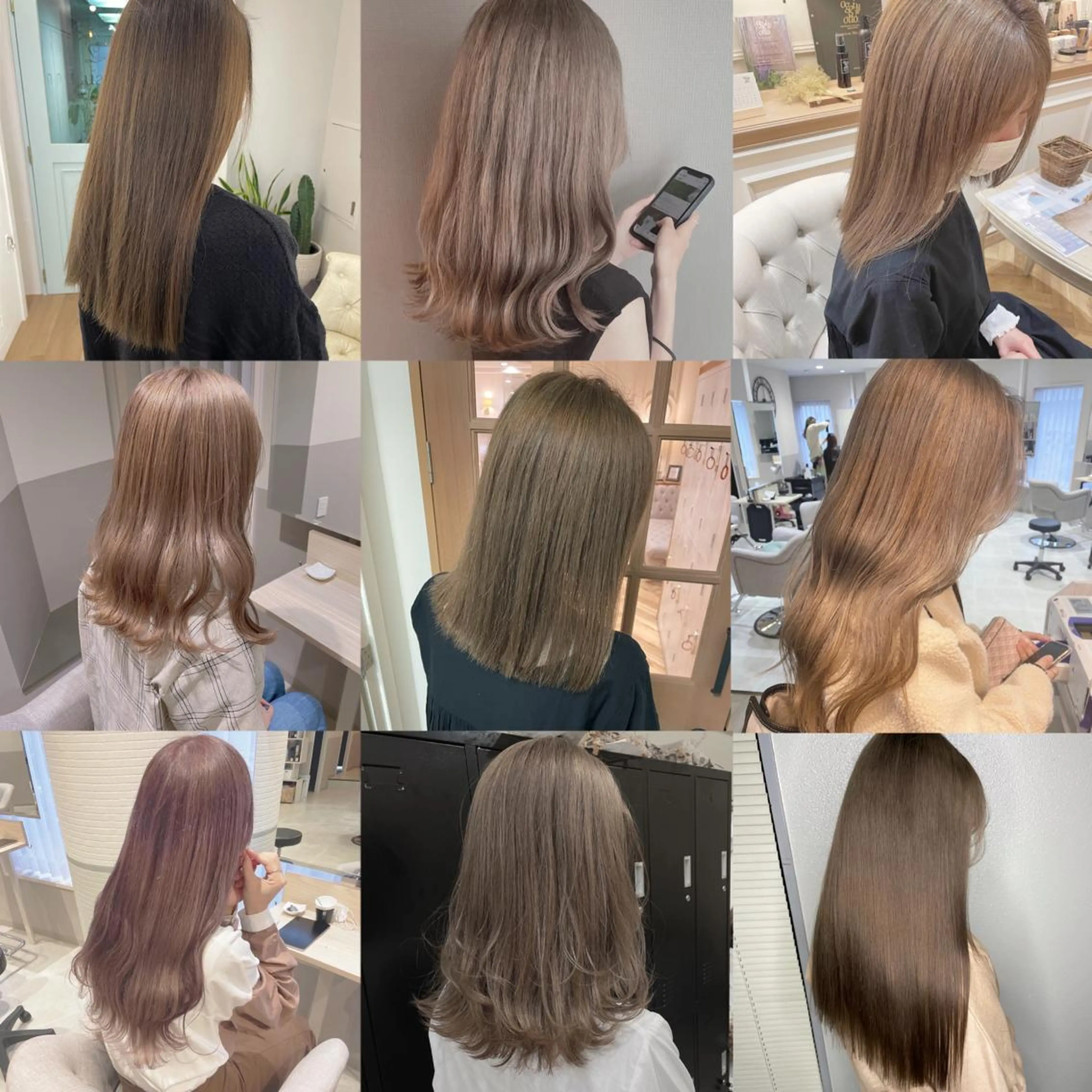 セミロング カラー ヘアアレンジ ベージュカラー 韓国ヘア🖤 YURINAのヘアスタイル