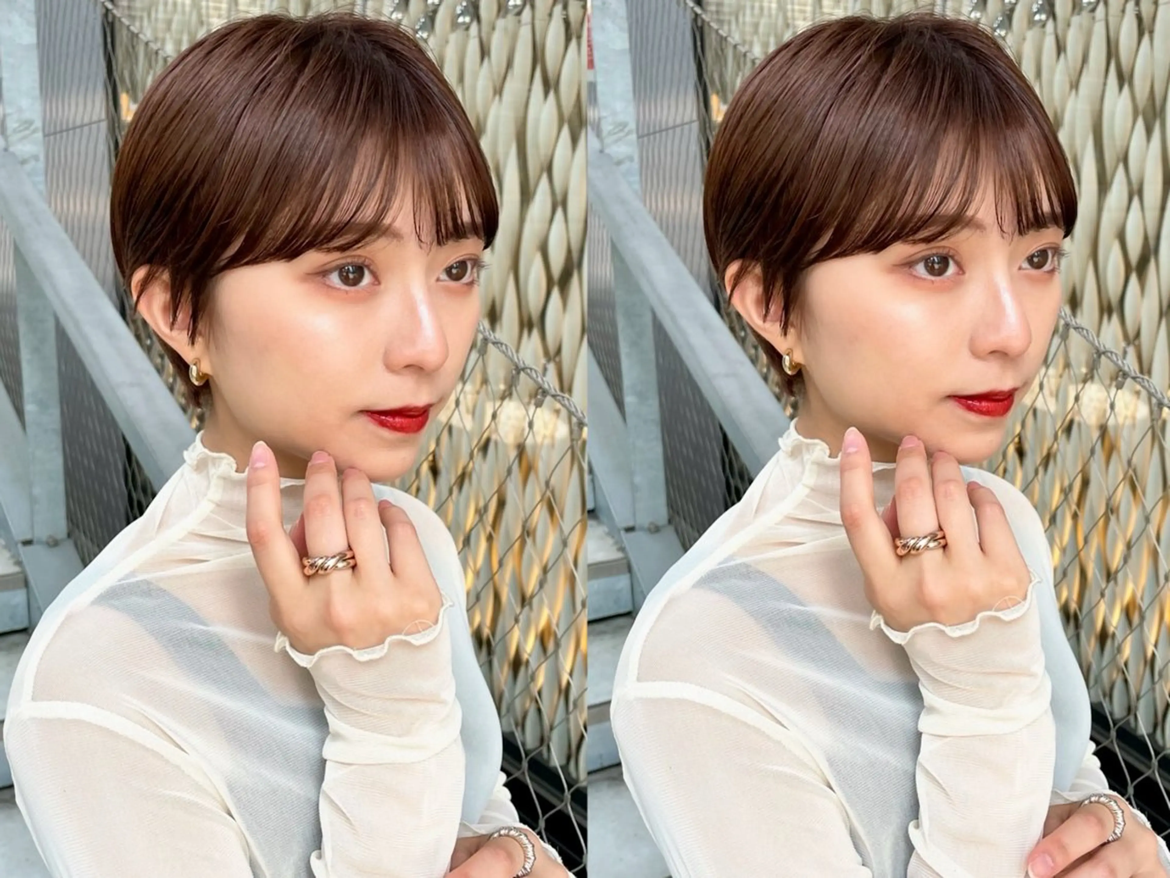 ショート カット ヘアカラー 骨格診断で絶対可愛い ✨丸みショート✨凌弥のヘアスタイル