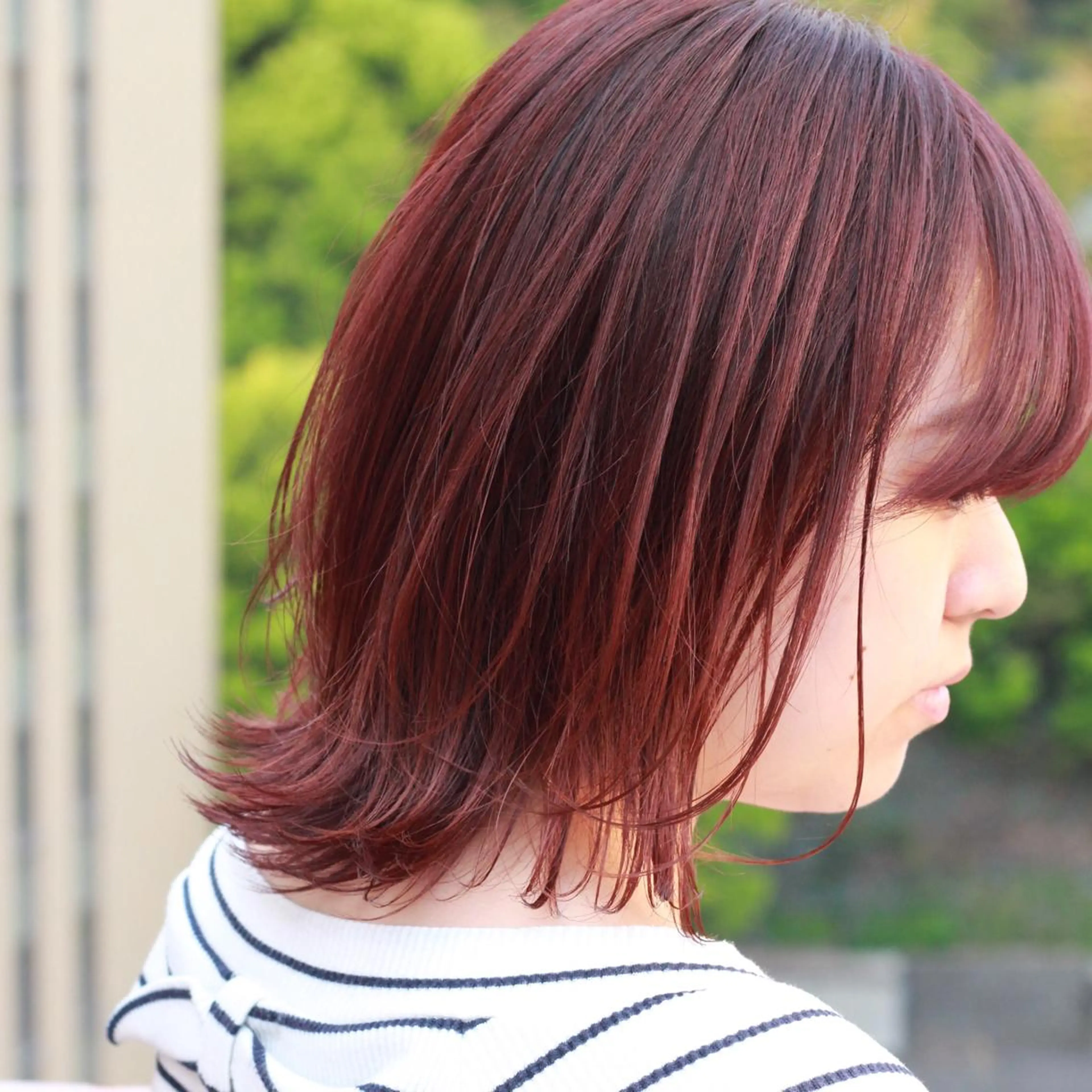 ミディアム カラー ピンクカラー Viage （ビアージュ）のヘアスタイル