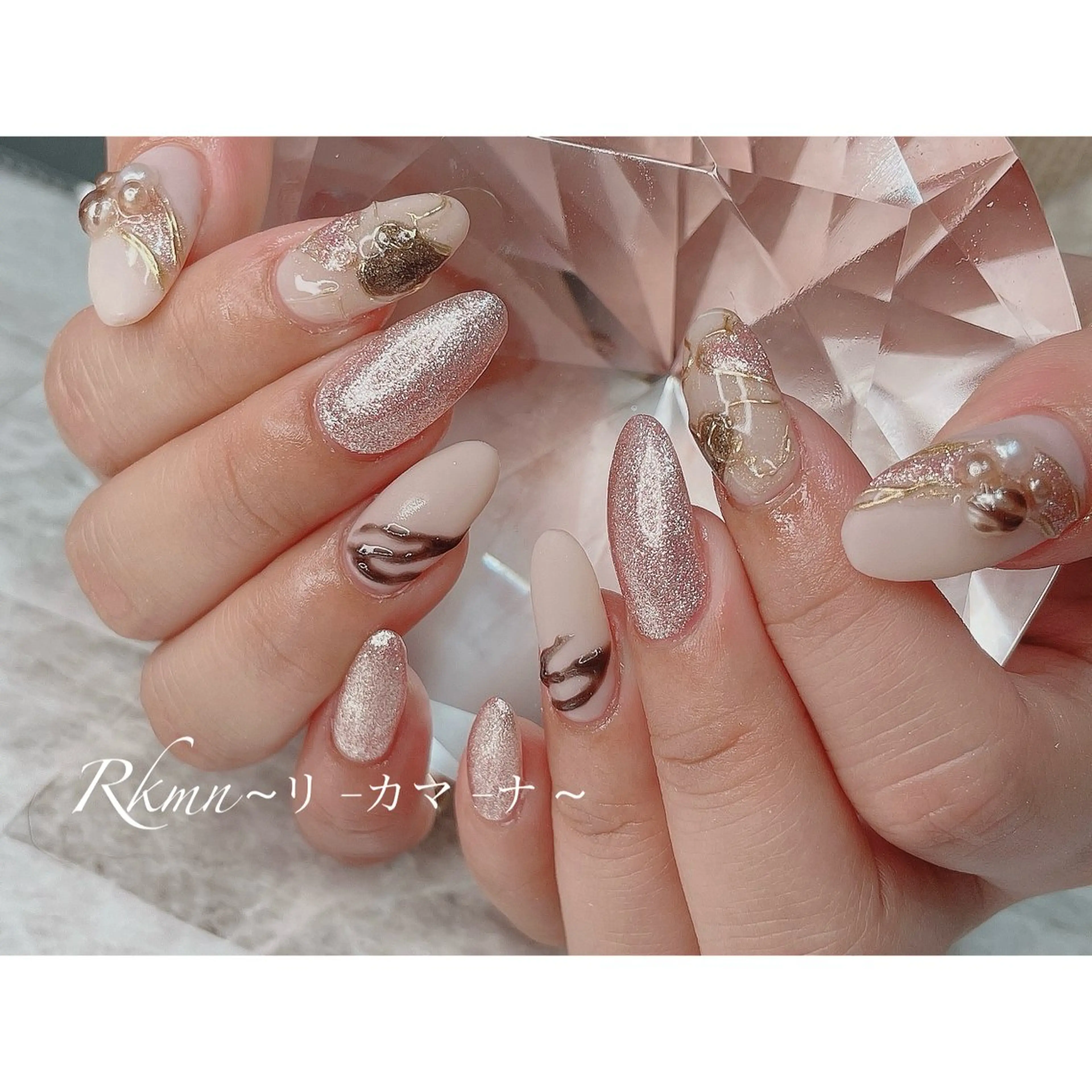 ネイル アートネイル ハート 春ネイル バレンタイン ハンドネイル フットネイル ハンドケア Rkmn ~リ-カマ-ナ~のネイルデザイン