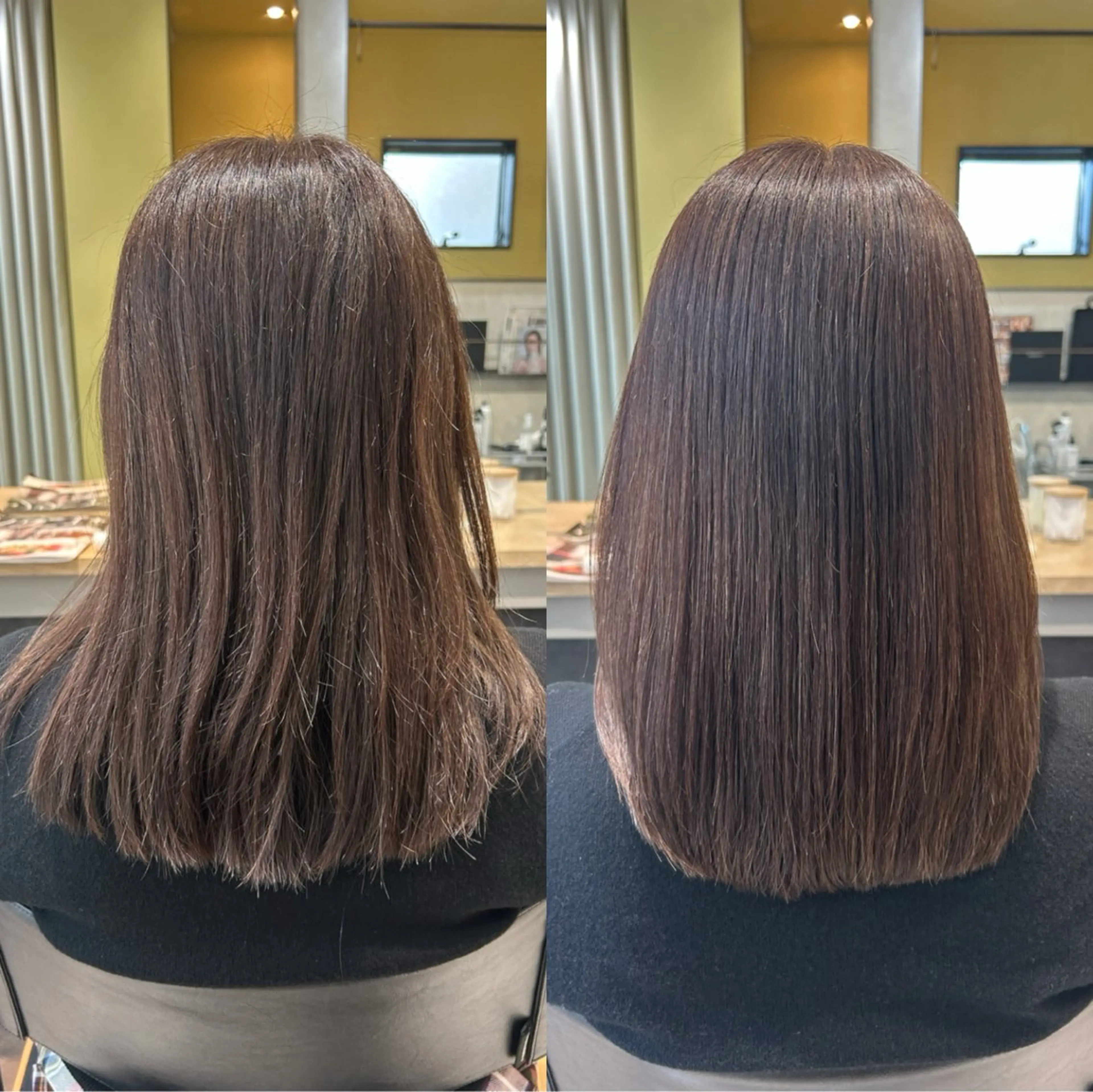 セミロング パーマ 髪質改善 ストレートパーマ カット 縮毛矯正 トリートメント hub hair レイヤー/透明感のヘアスタイル