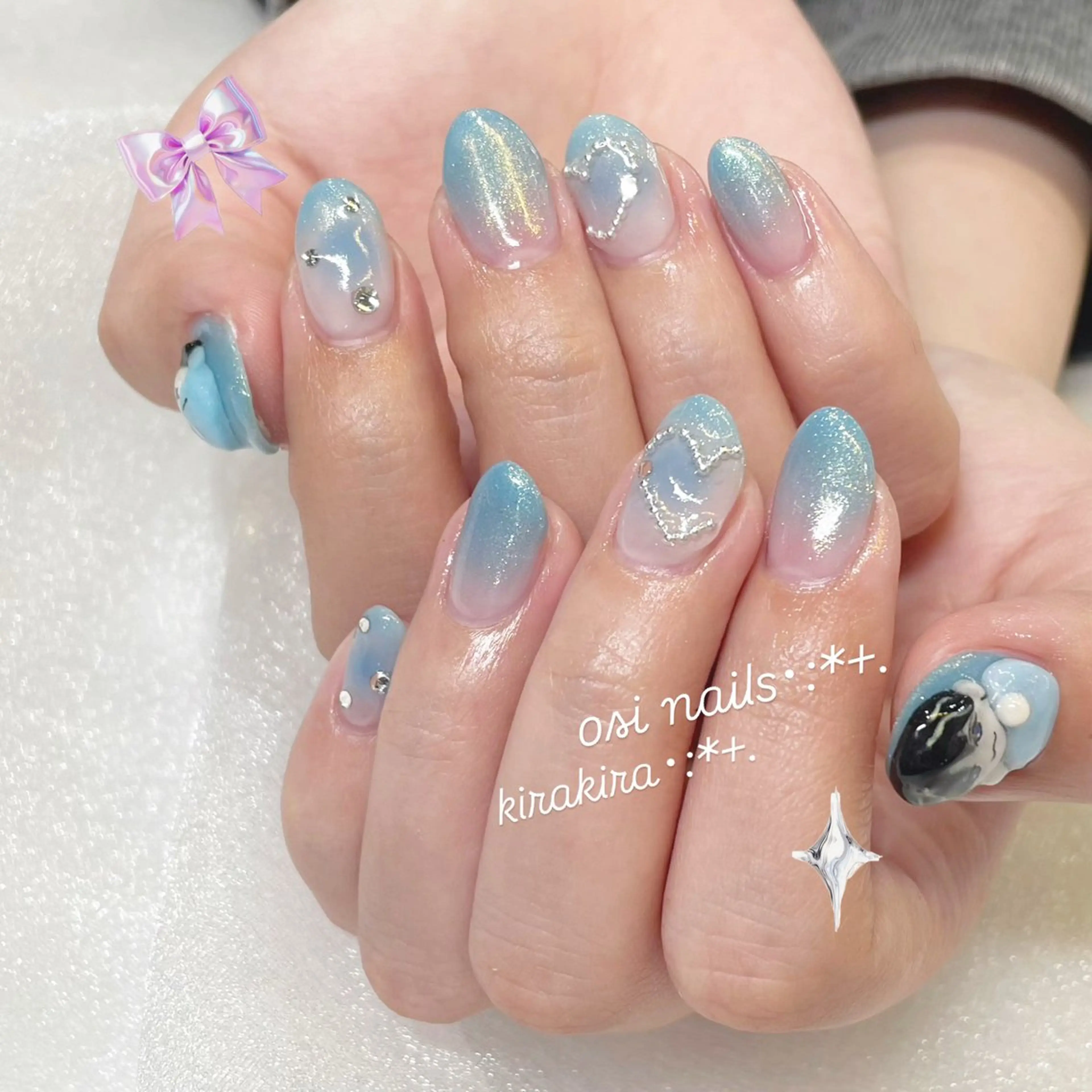ネイル ブルー ハンドネイル フットネイル Tsukahara 🌷仙台PARCOのネイルデザイン