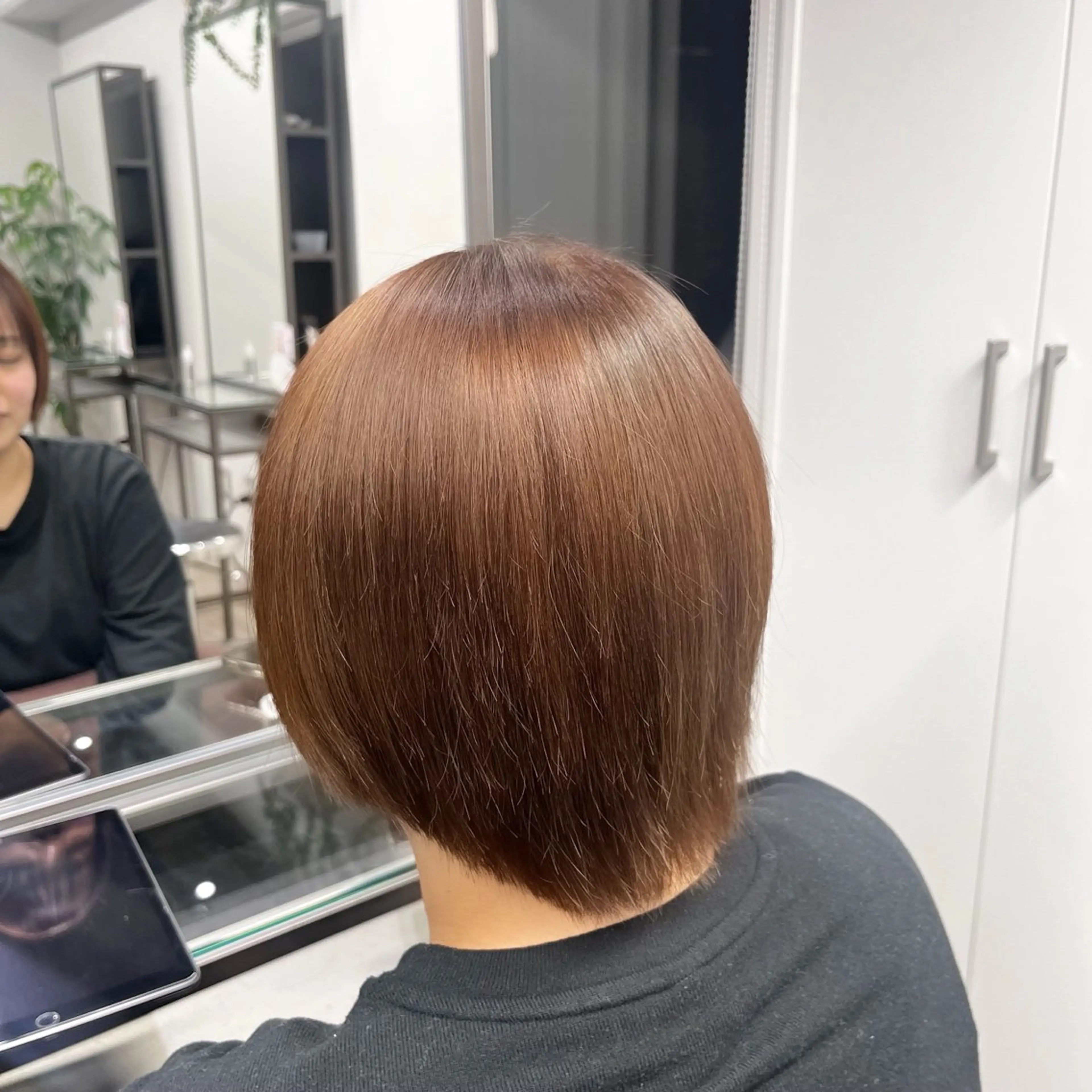 ショート カラー 髪質改善 トリートメント JIN/暖色カラー /髪質改善/艶髪のヘアスタイル