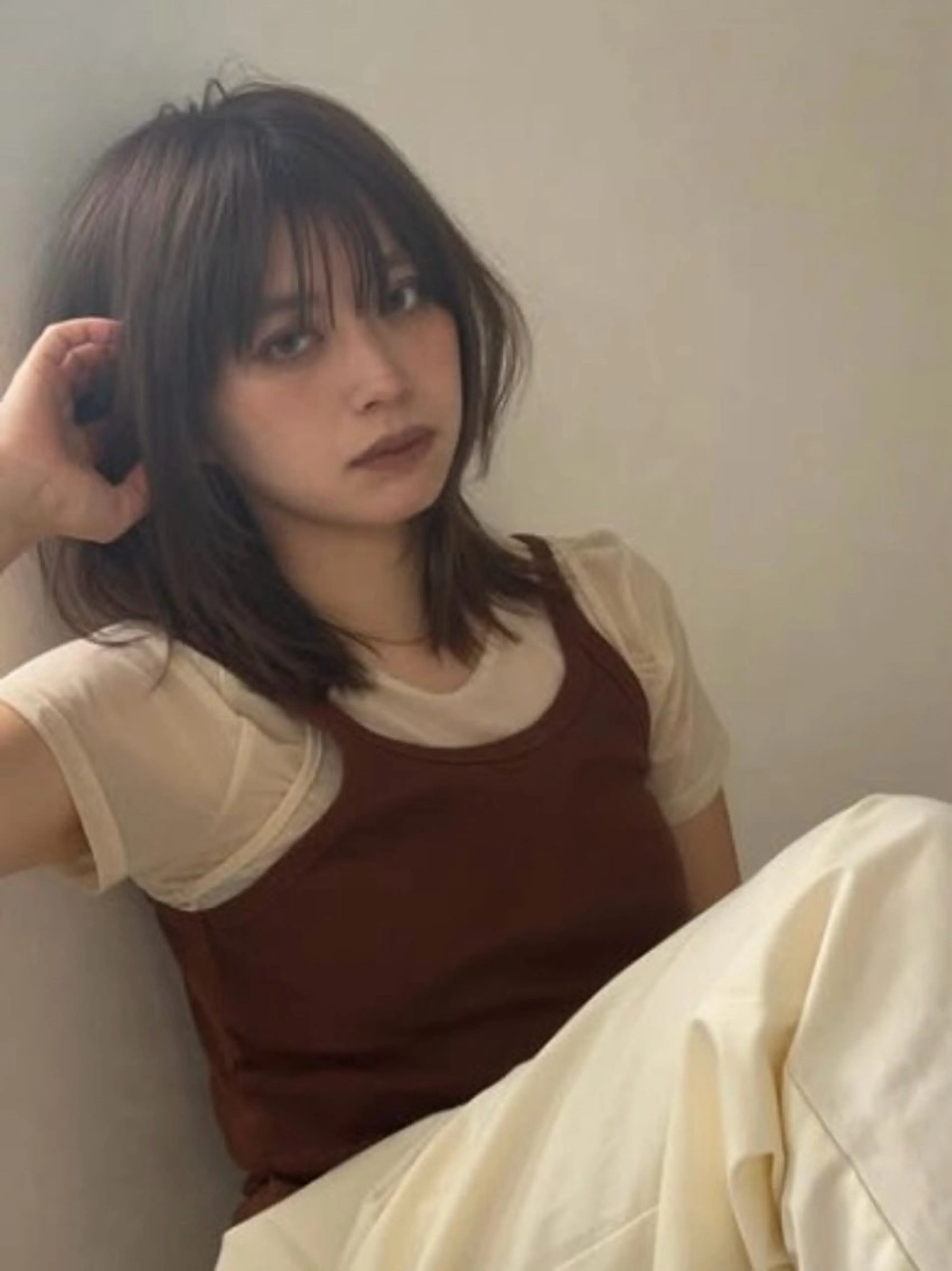 ミディアム 髪質改善 トリートメント トリートメント ヘアセット ao - 赤み消し ベージュ/大阪梅田のヘアスタイル