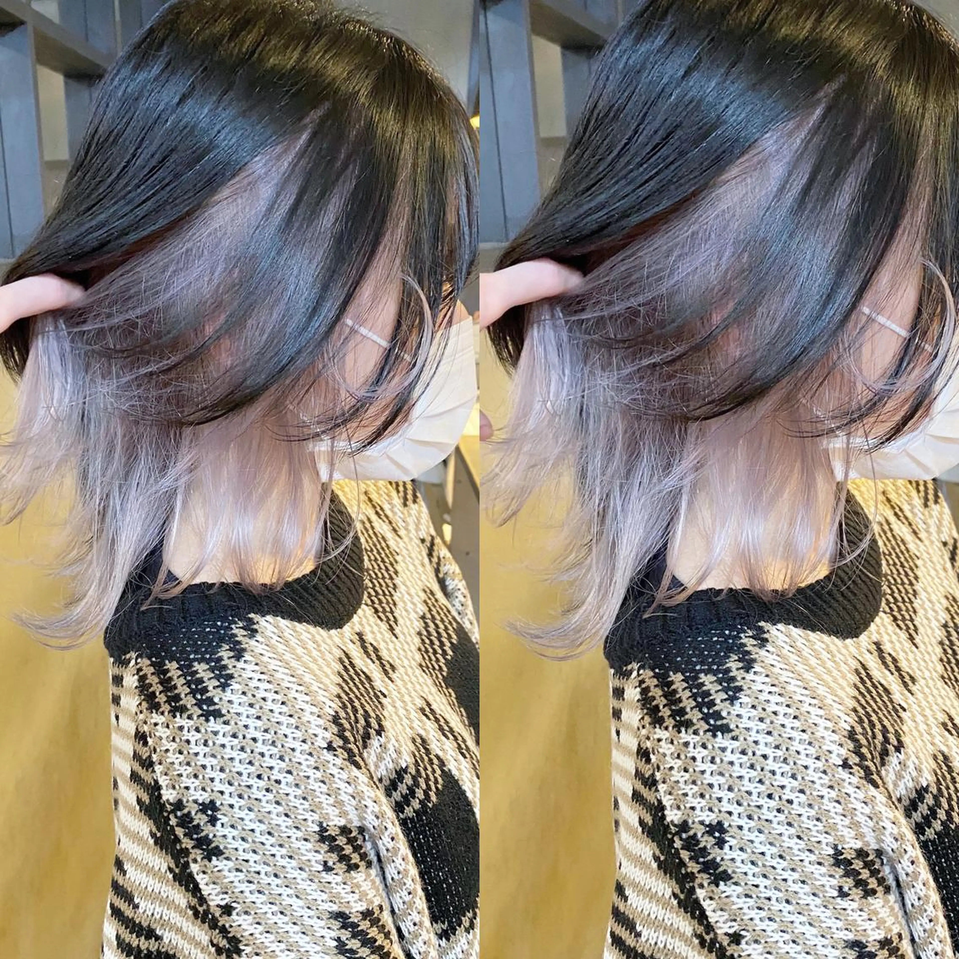 ミディアム カラー ヘアカラー yoriダブルカラー 代表すがわらのヘアスタイル