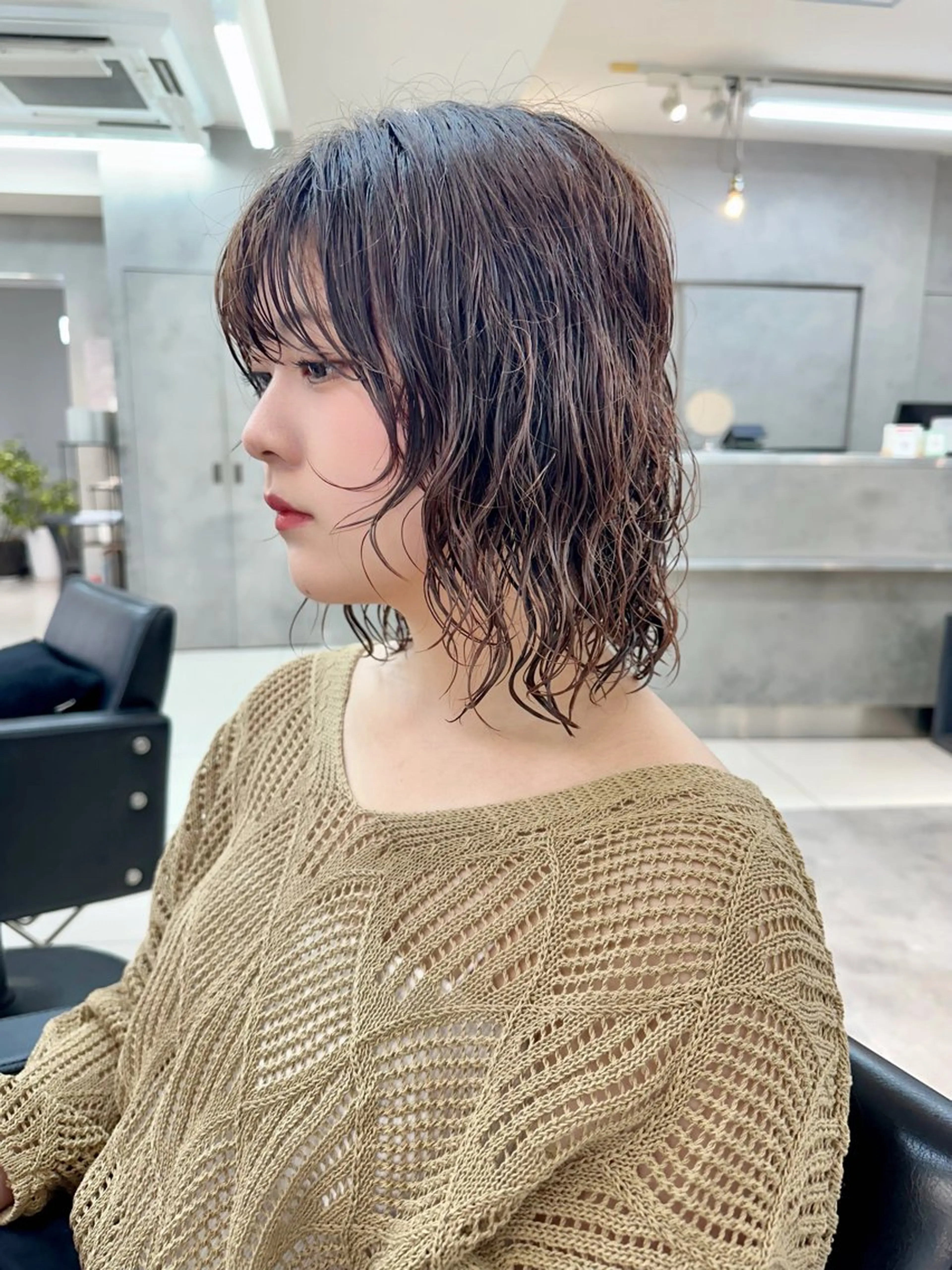 ミディアム カラー パーマ パーマウルフショート 濱田匠のヘアスタイル