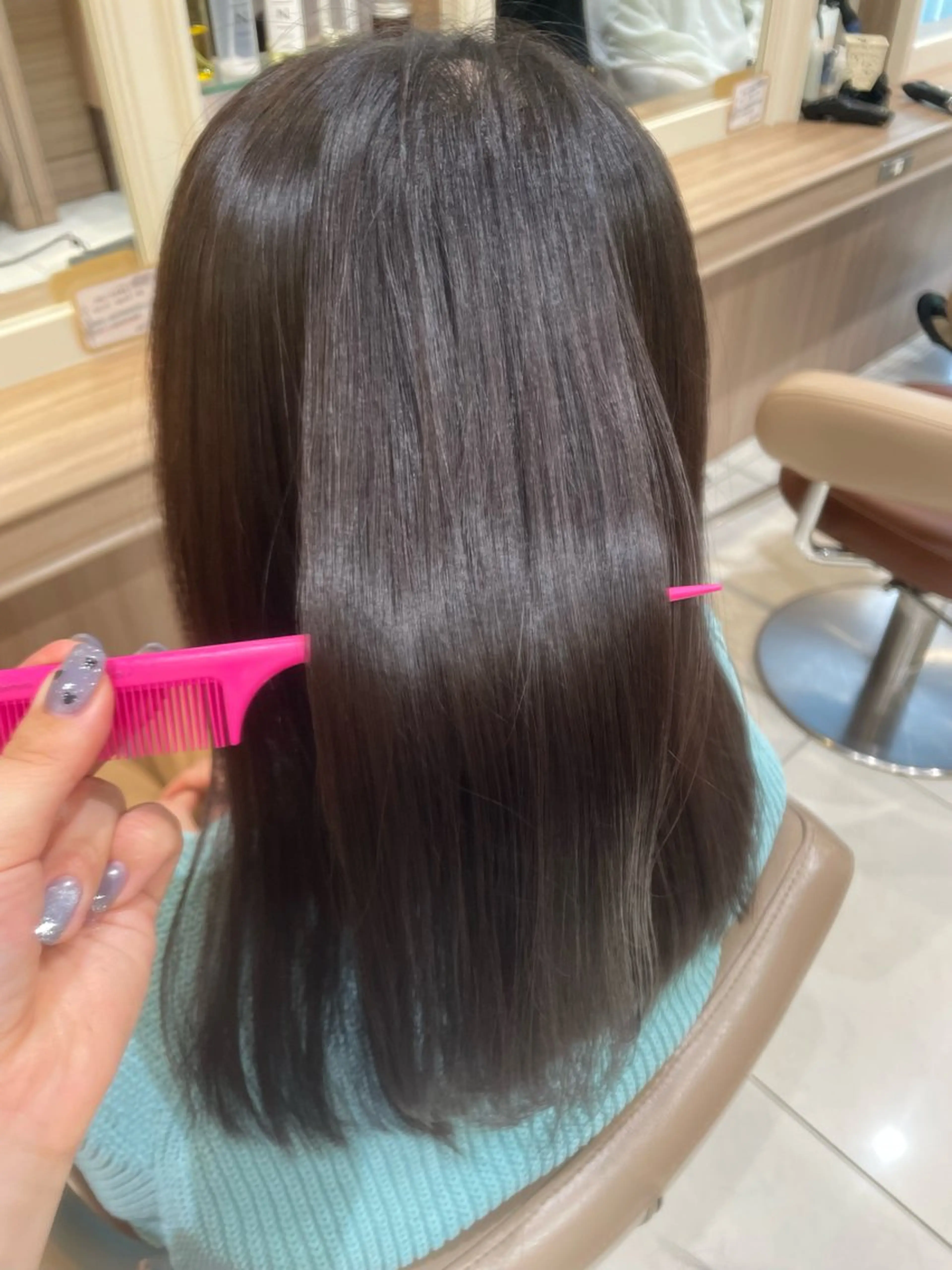 セミロング パーマ カット 縮毛矯正 トリートメント 韓国ヘアメイク🎀/ 縮毛矯正✨山本媛香のヘアスタイル