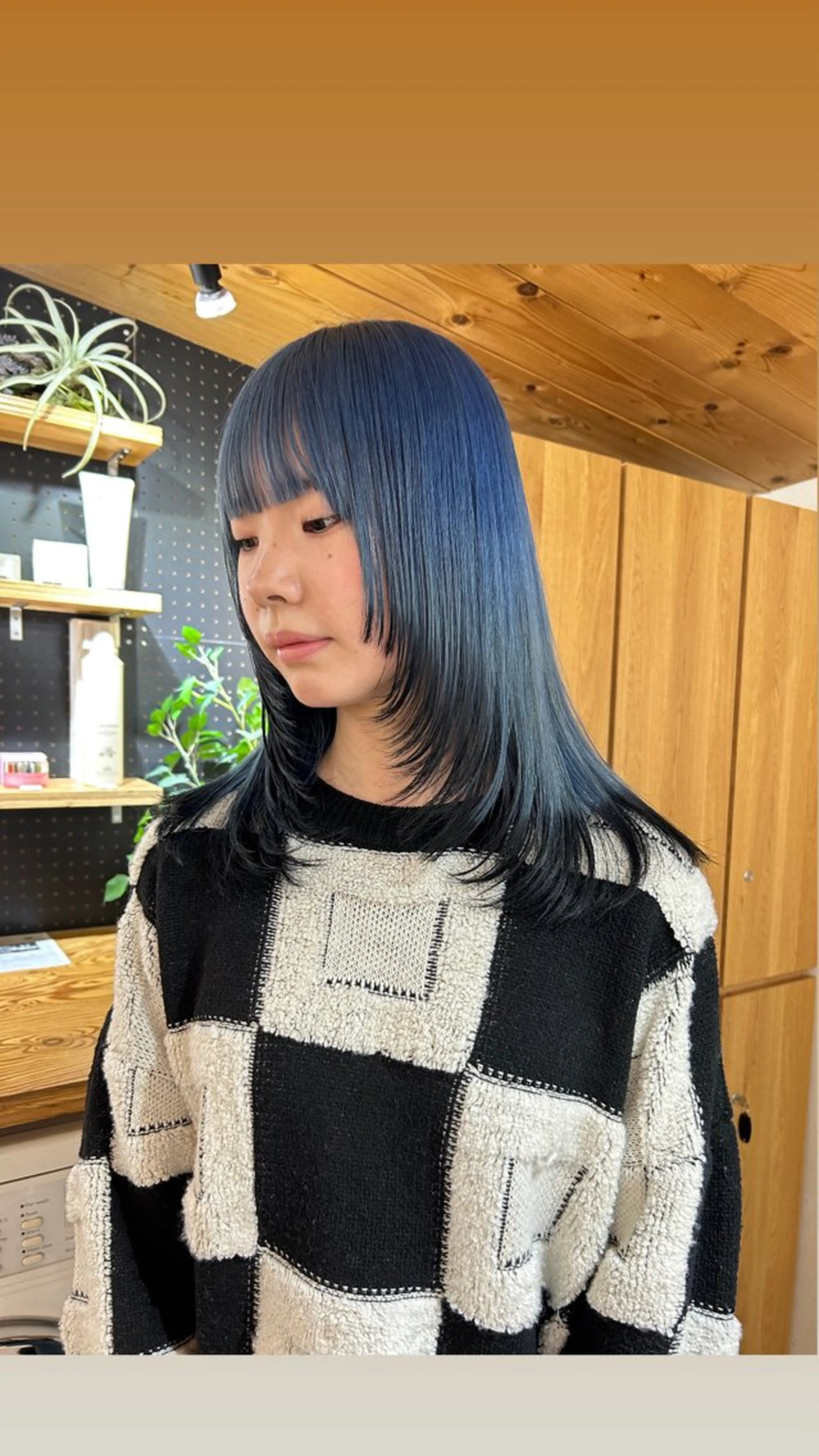 セミロング カラー ブルーカラー カット ヘアカラー トリートメント 🧸艶々韓国ヘア 🧁mizunaのヘアスタイル