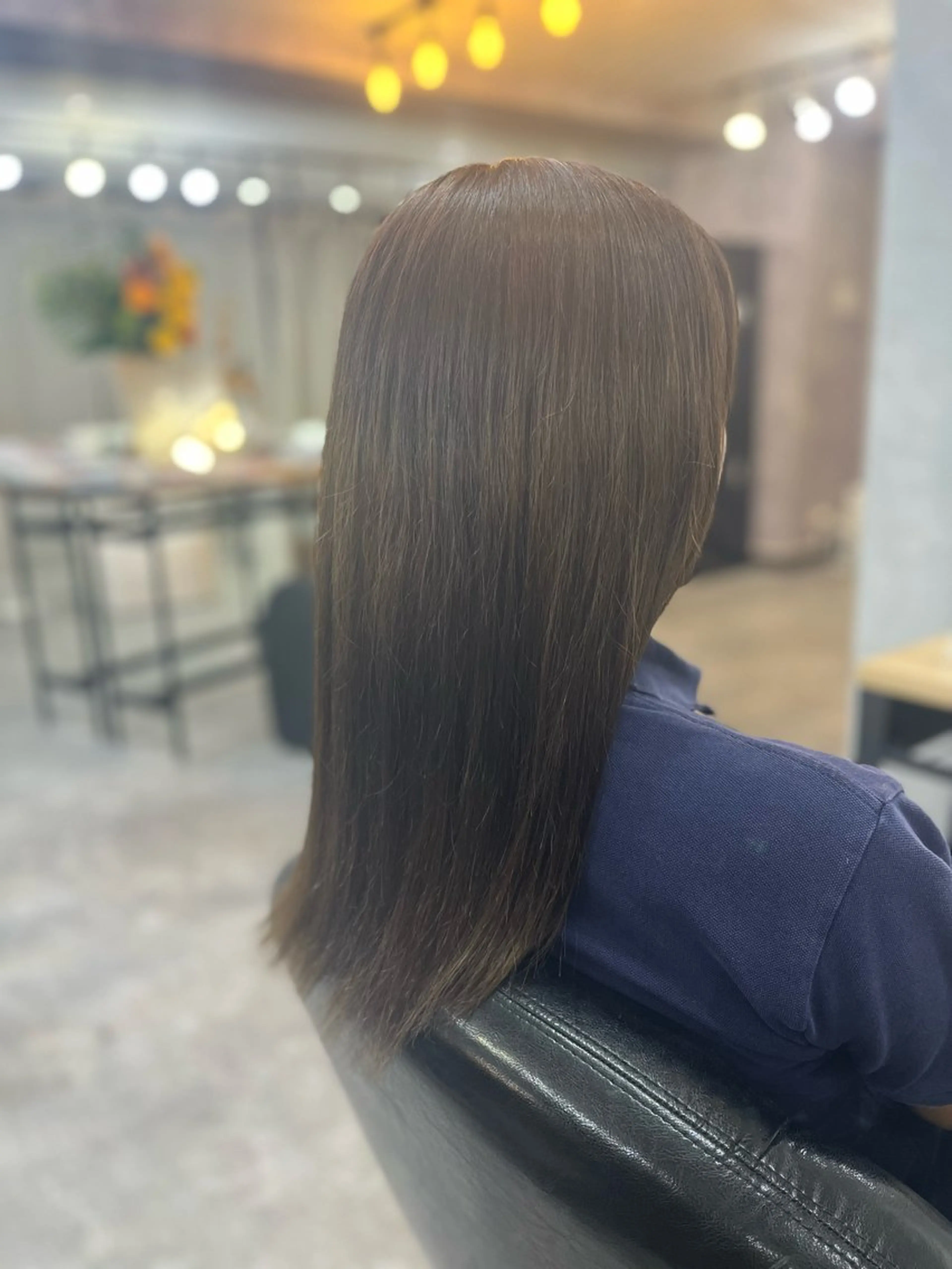 ロング カラー ヘアアレンジ アディクシーカラー バレイヤージュ ミストバング ベージュカラー 黒髪 曲がる縮毛矯正特化 亮輔【江坂駅すぐ】のヘアスタイル