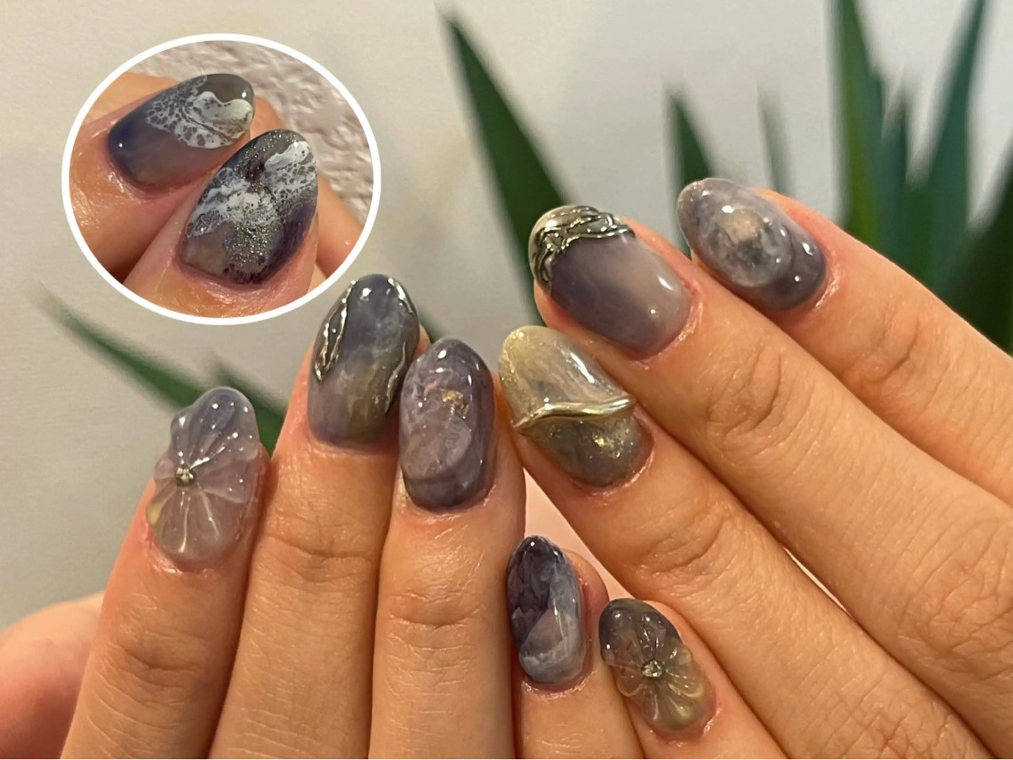 ネイル 長さ出し グラデーション 卒業式 キラキラネイル マグネットネイル ハンドネイル Belle Nail Salonのネイルデザイン