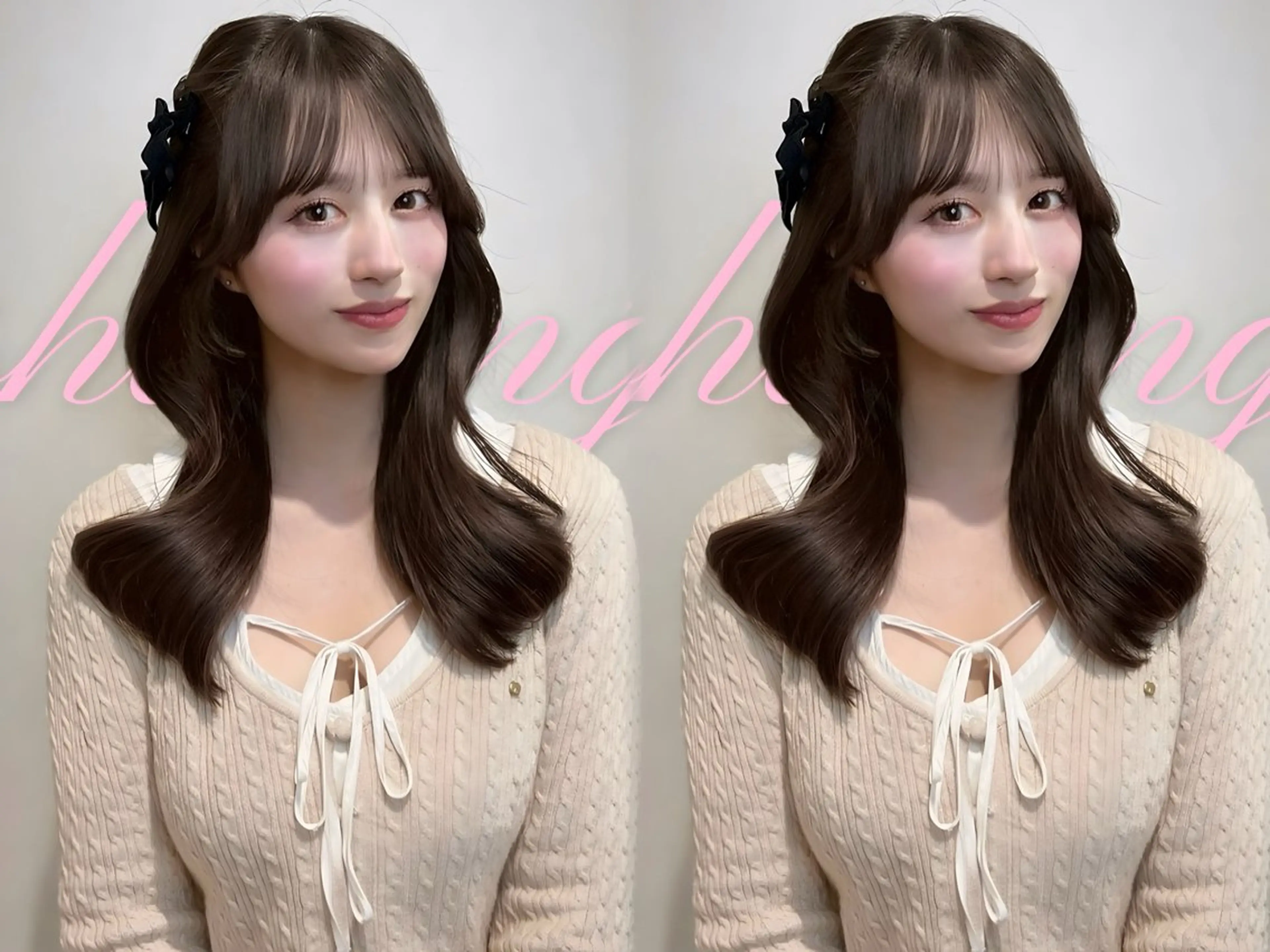 セミロング カラー くびれヘア 韓国風ヘア カット ヘアカラー トリートメント 海外風レイヤー🎀 新宿MOMOKA🍑のヘアスタイル