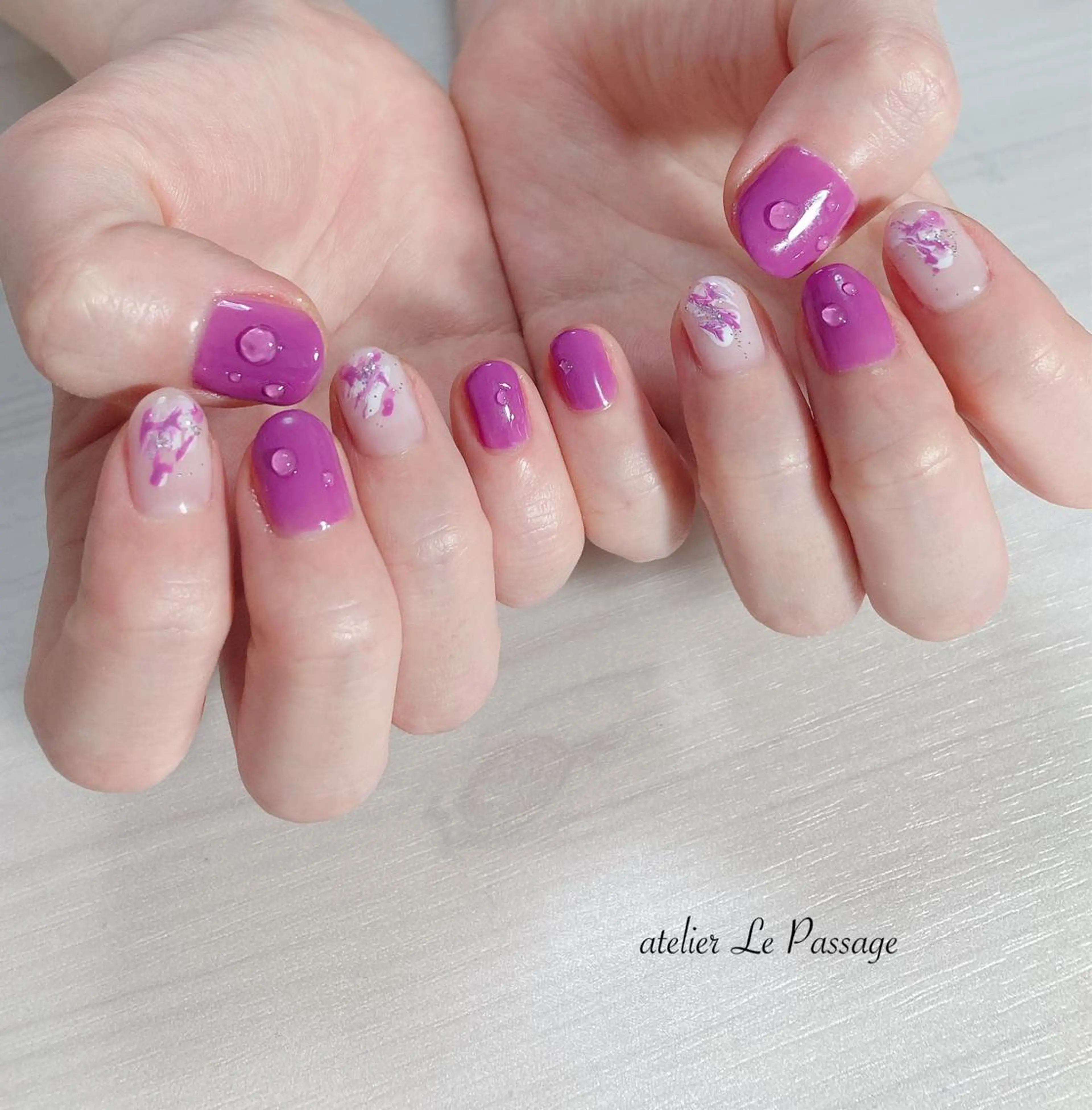 ネイル ジェルネイル ニュアンスネイル オフィスネイル パラジェル ピンク ハンドネイル Atelier Le Passage所属・h nakatsukaのネイルデザイン
