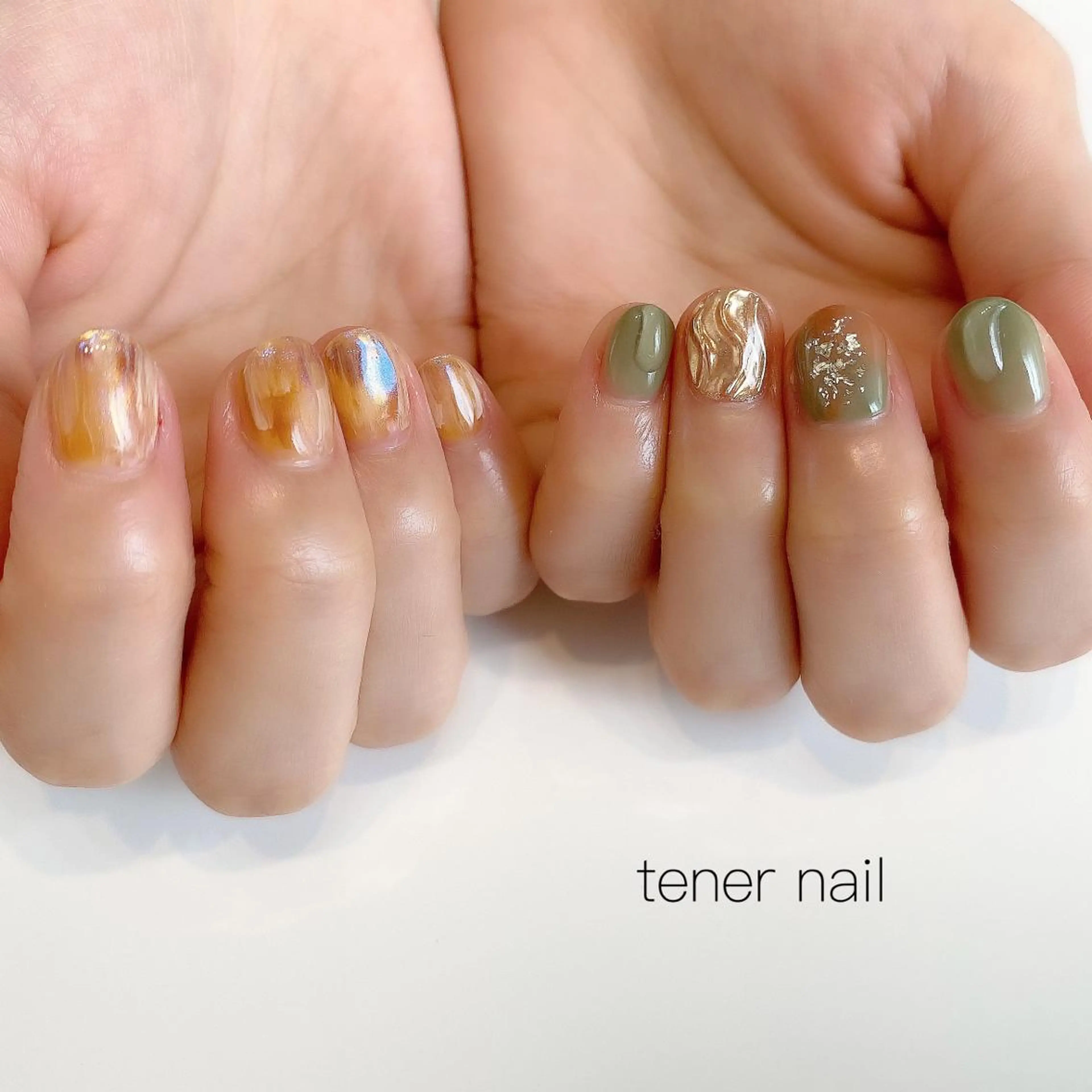 ネイル べっ甲ネイル ニュアンスネイル テネルネイル tener nailのネイルデザイン