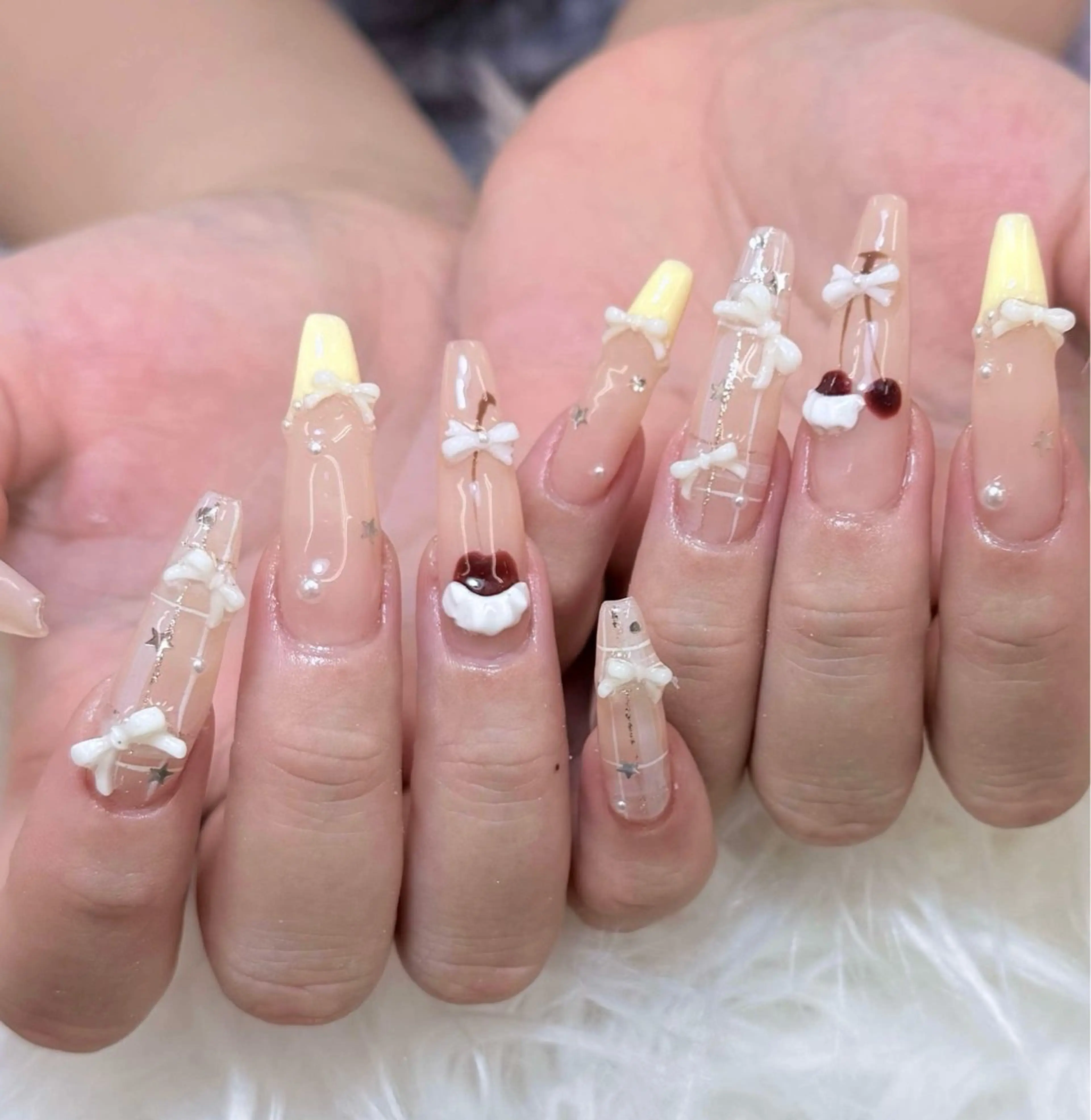 ネイル チークネイル 長さ出し フラッシュネイル フレンチネイル グラデーション ハンドネイル AN NAIL SALONのネイルデザイン