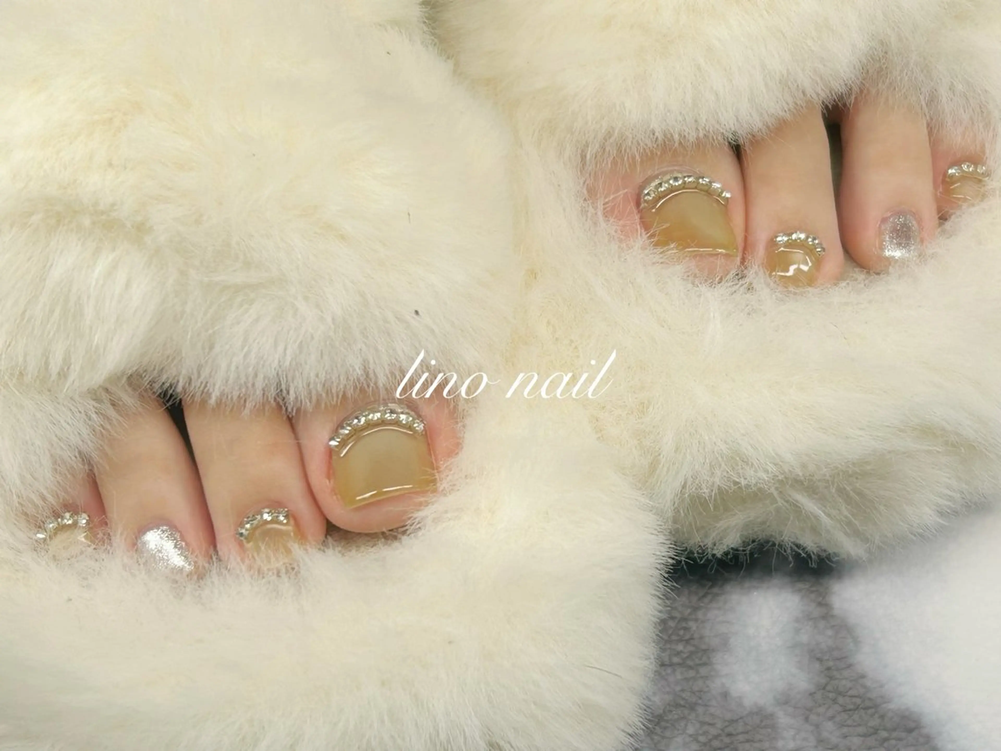 ネイル アートネイル チークネイル 成人式 入学式 長さ出し フットネイル Lino Nailのネイルデザイン