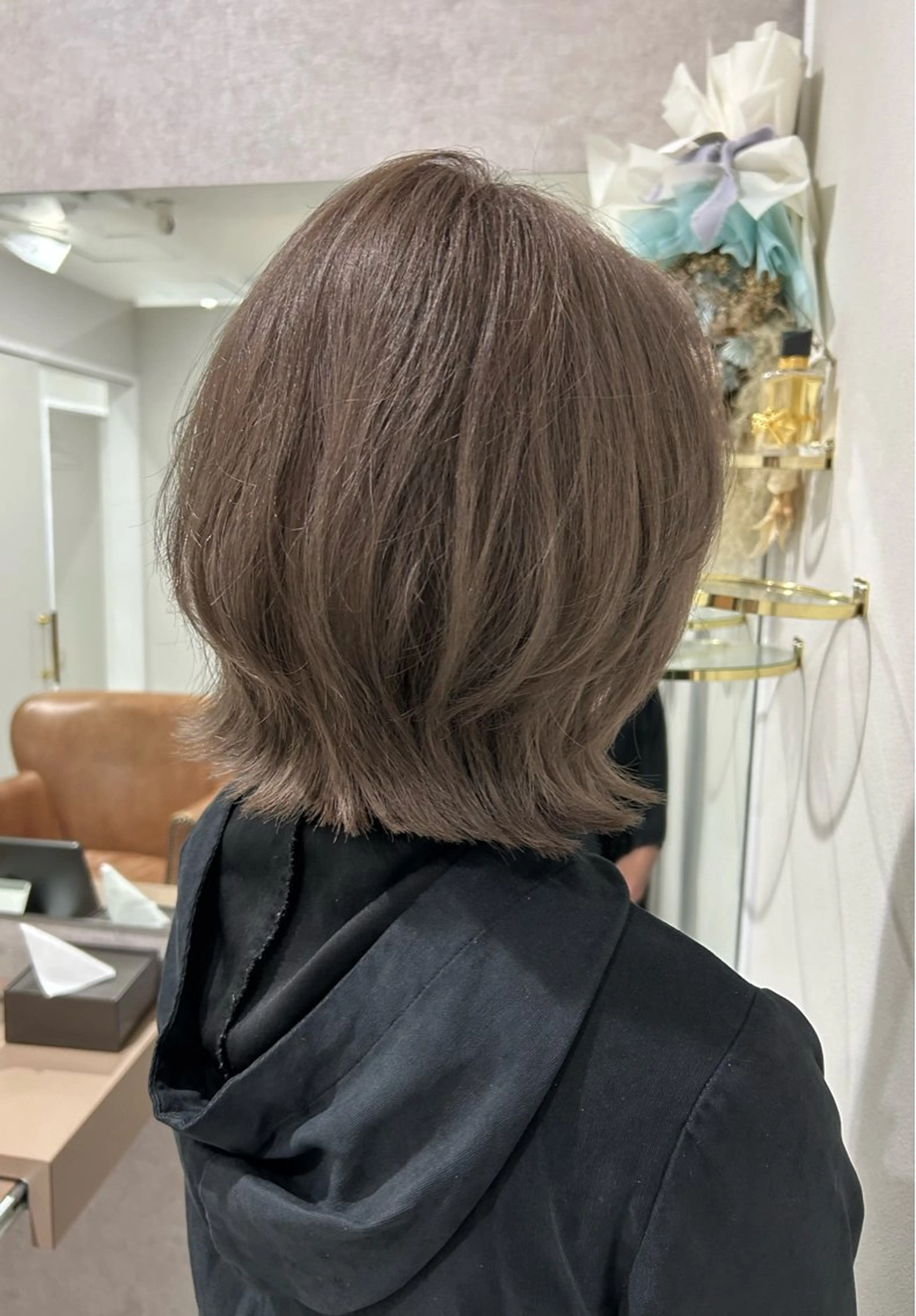 ミディアム カラー カット パーマ Rune 横田 椿のヘアスタイル