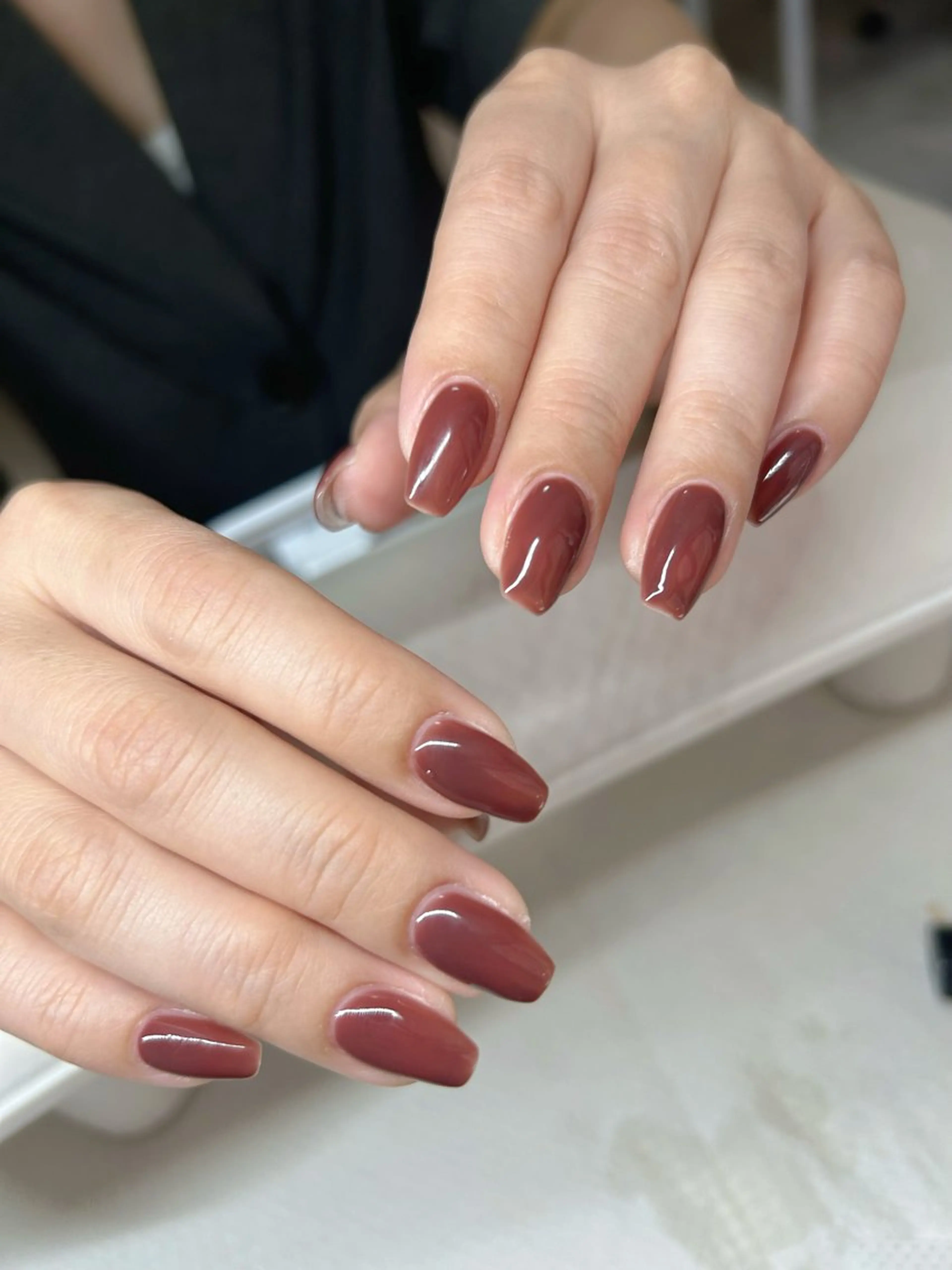 ネイル アートネイル オーロラネイル フレンチネイル ジェルネイル ガラスフレンチ RINN ANA.CHUOのネイルデザイン