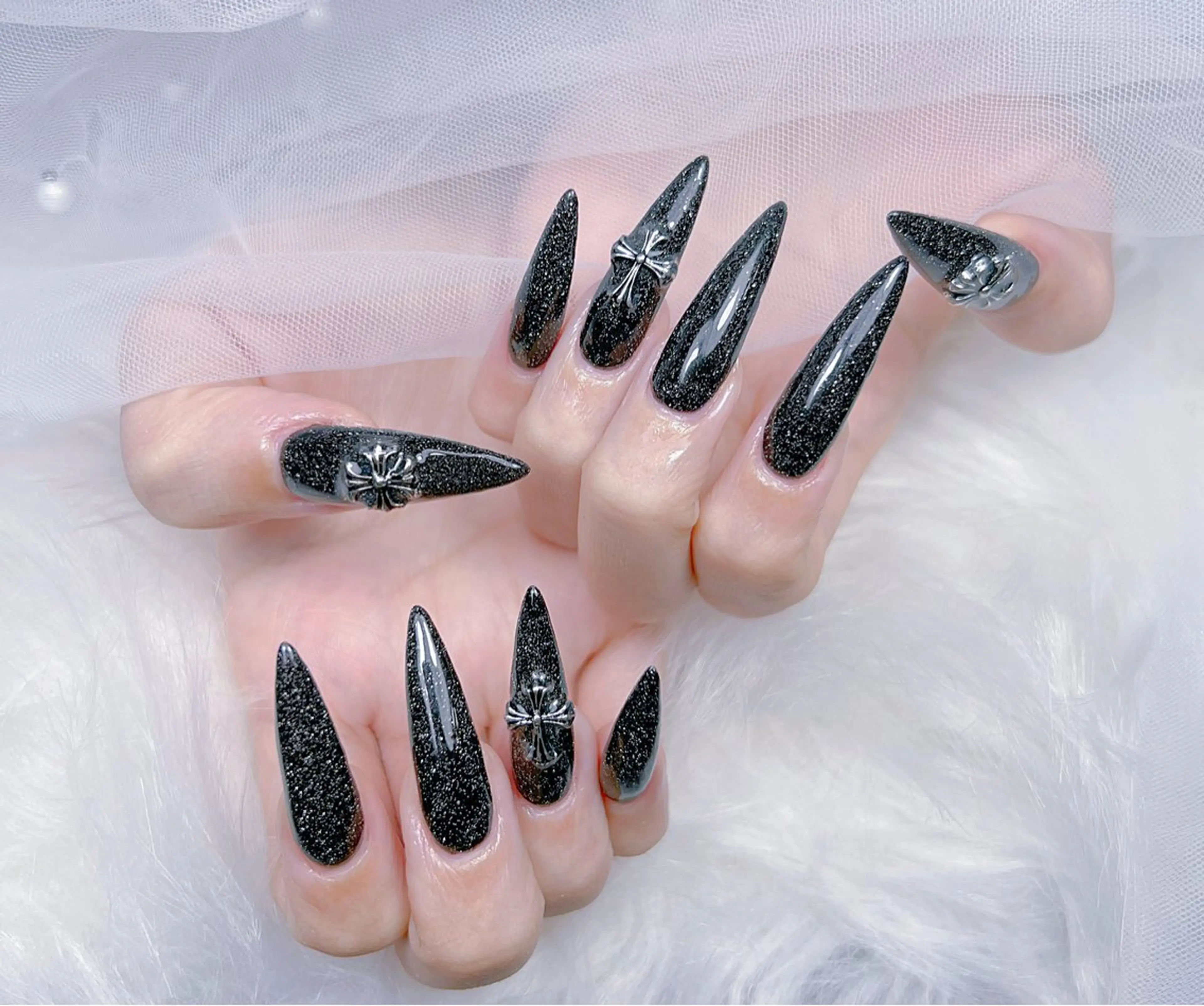 ネイル アートネイル オーロラネイル チークネイル 長さ出し フットネイル Miya _nailのネイルデザイン