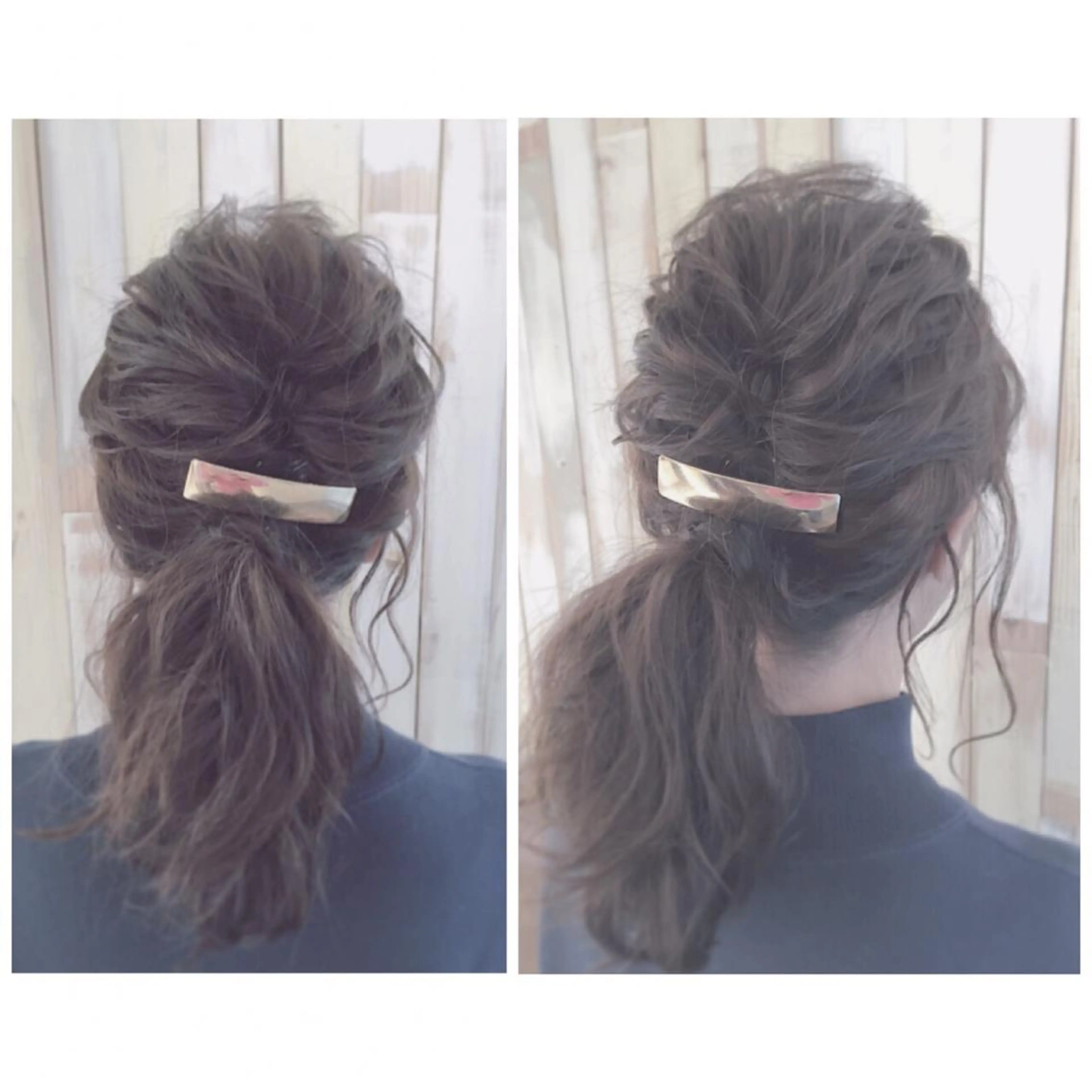 ミディアム セミロング ヘアアレンジ ポニーテール 太田 有香のヘアスタイル